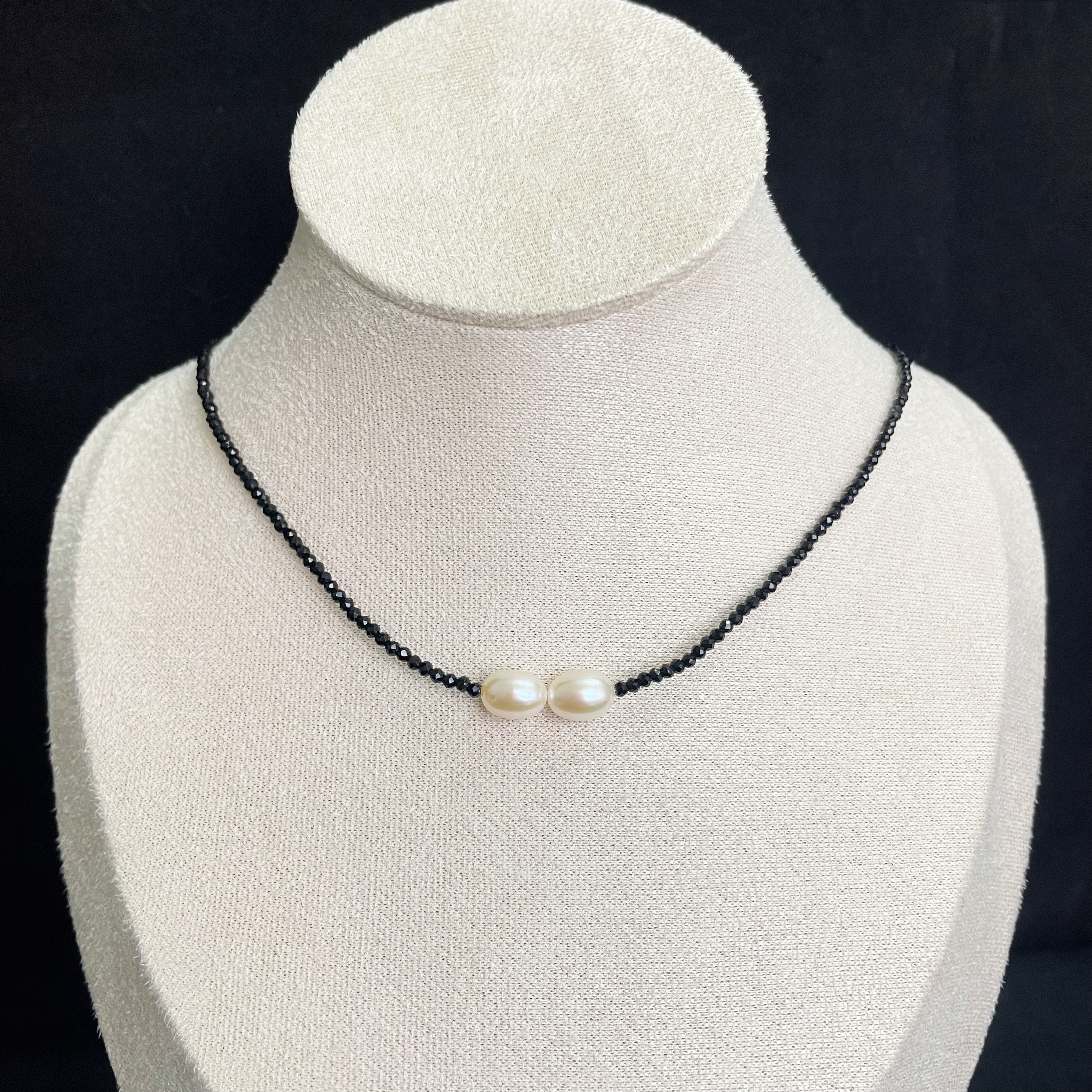 Sparkle Black Spinel and Freshwater Pearl Necklace