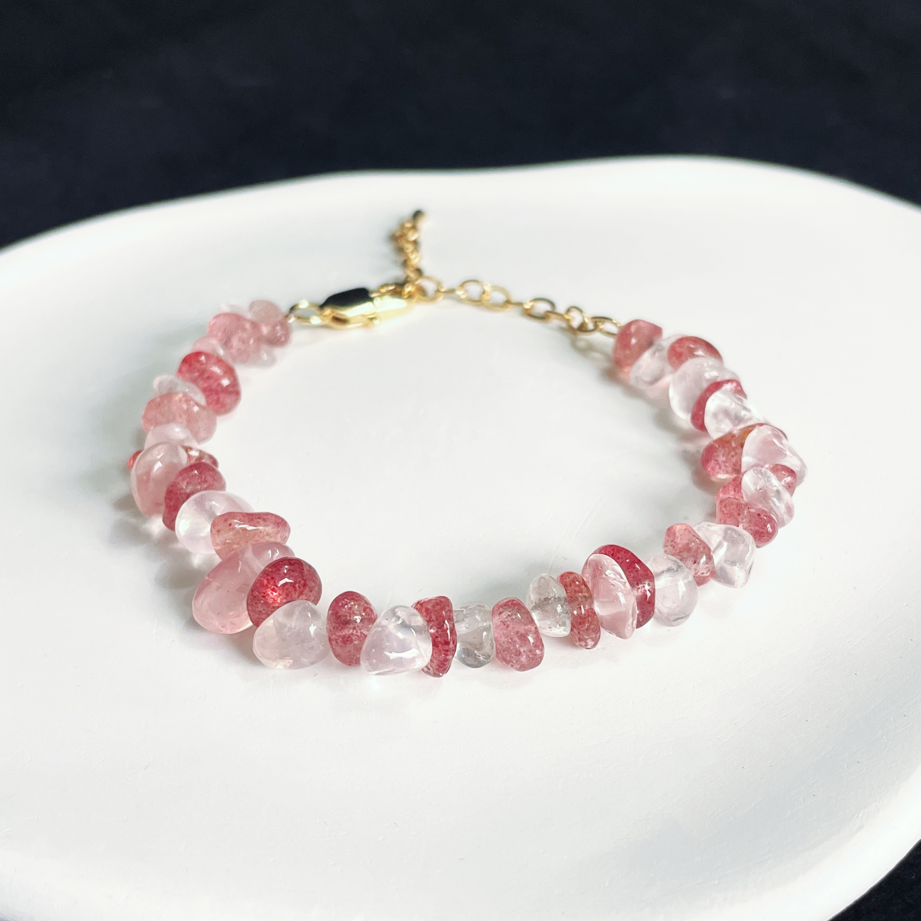 Energizing Strawberry Quartz and Rose Quartz Bracelet