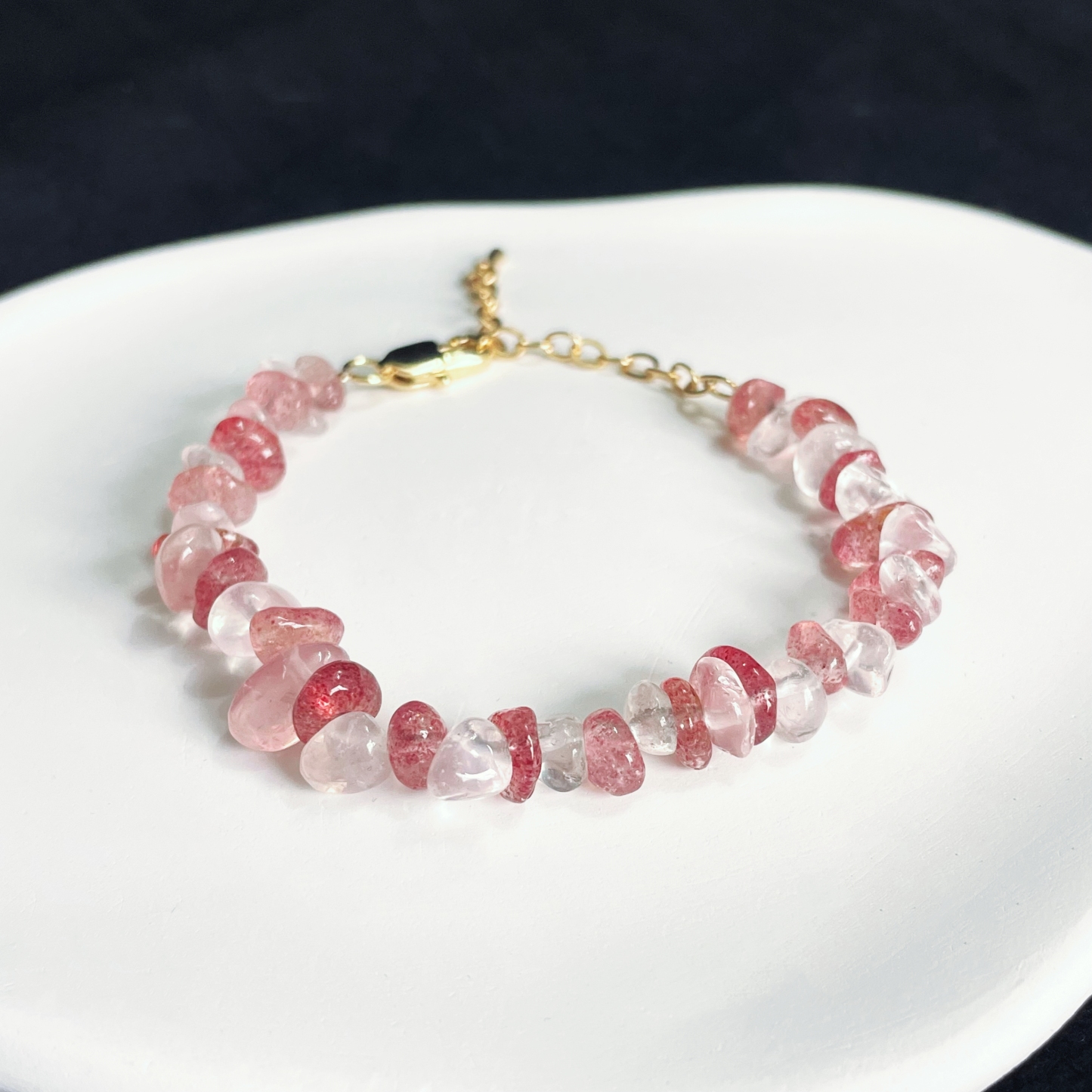 Energizing Strawberry Quartz and Rose Quartz Bracelet