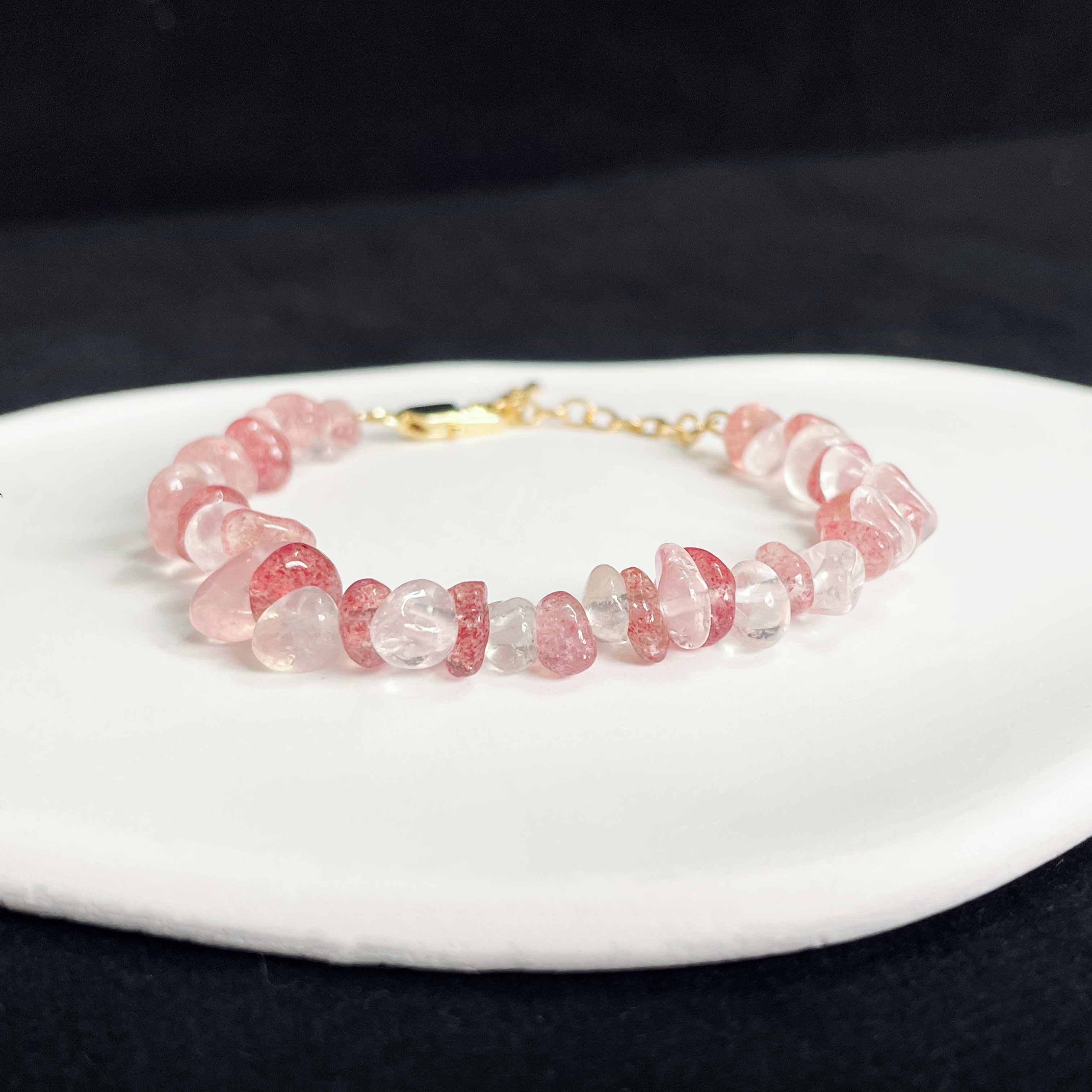Energizing Strawberry Quartz and Rose Quartz Bracelet