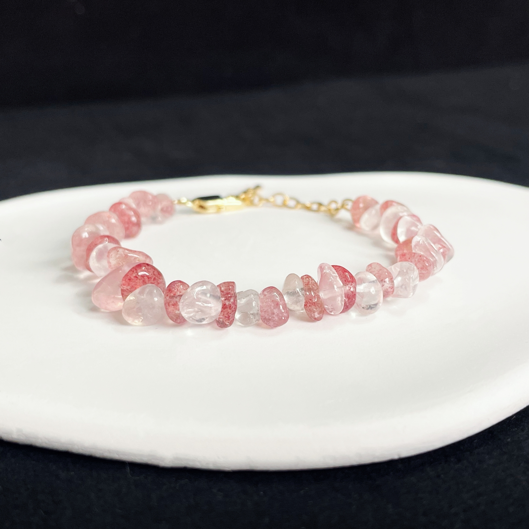 Energizing Strawberry Quartz and Rose Quartz Bracelet