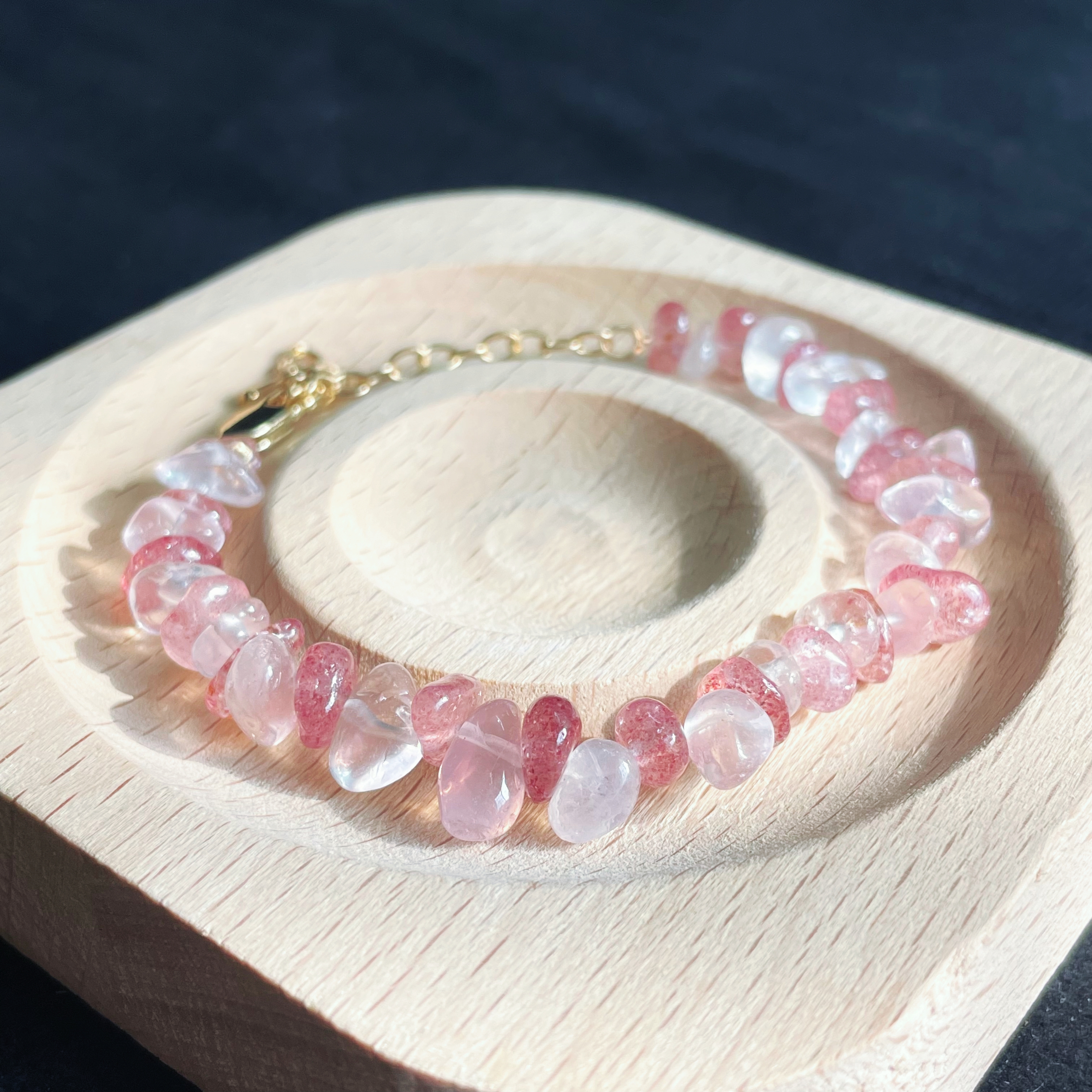 Energizing Strawberry Quartz and Rose Quartz Bracelet