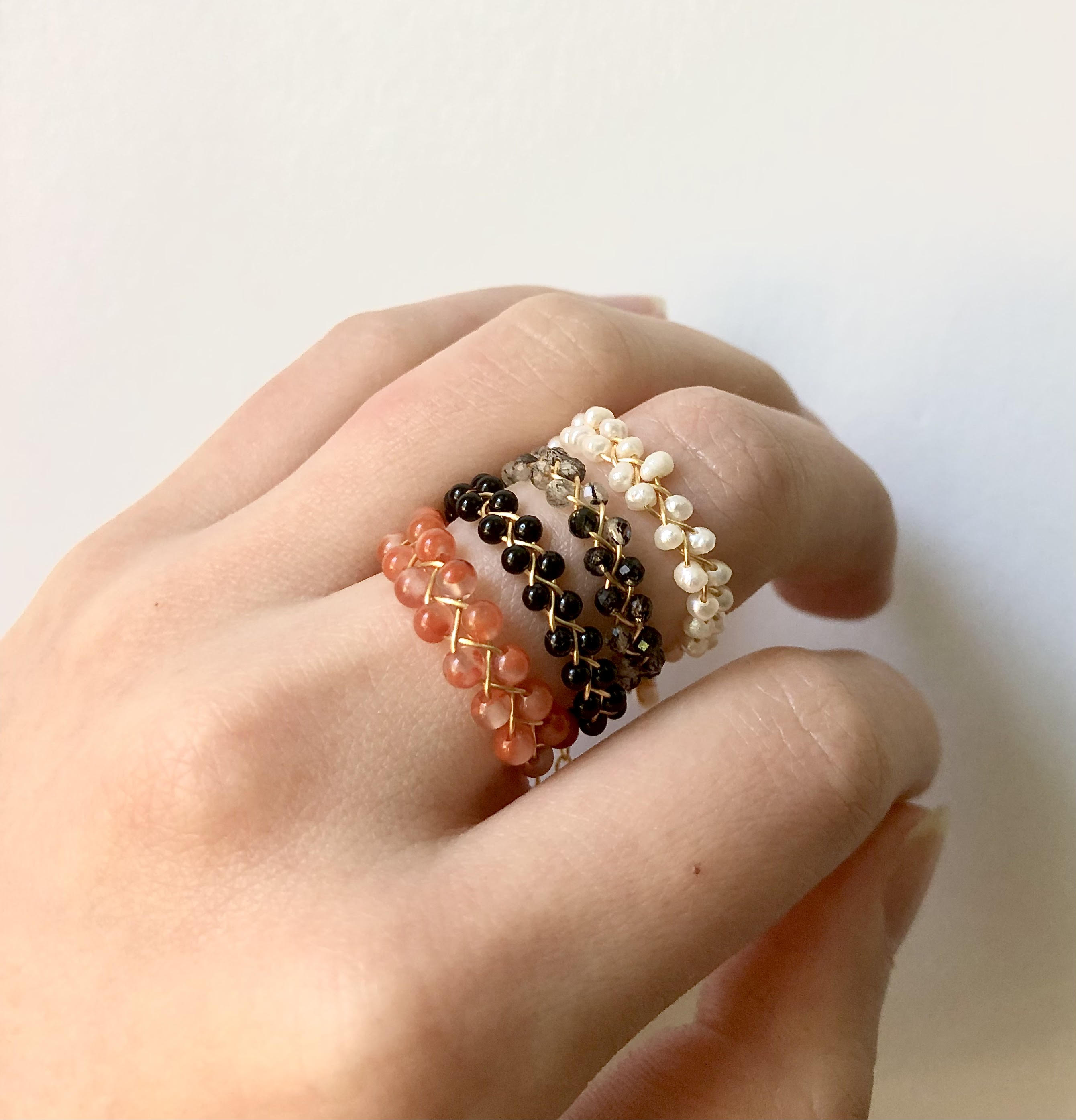 Gemstone Woven Ring-likayjewel
