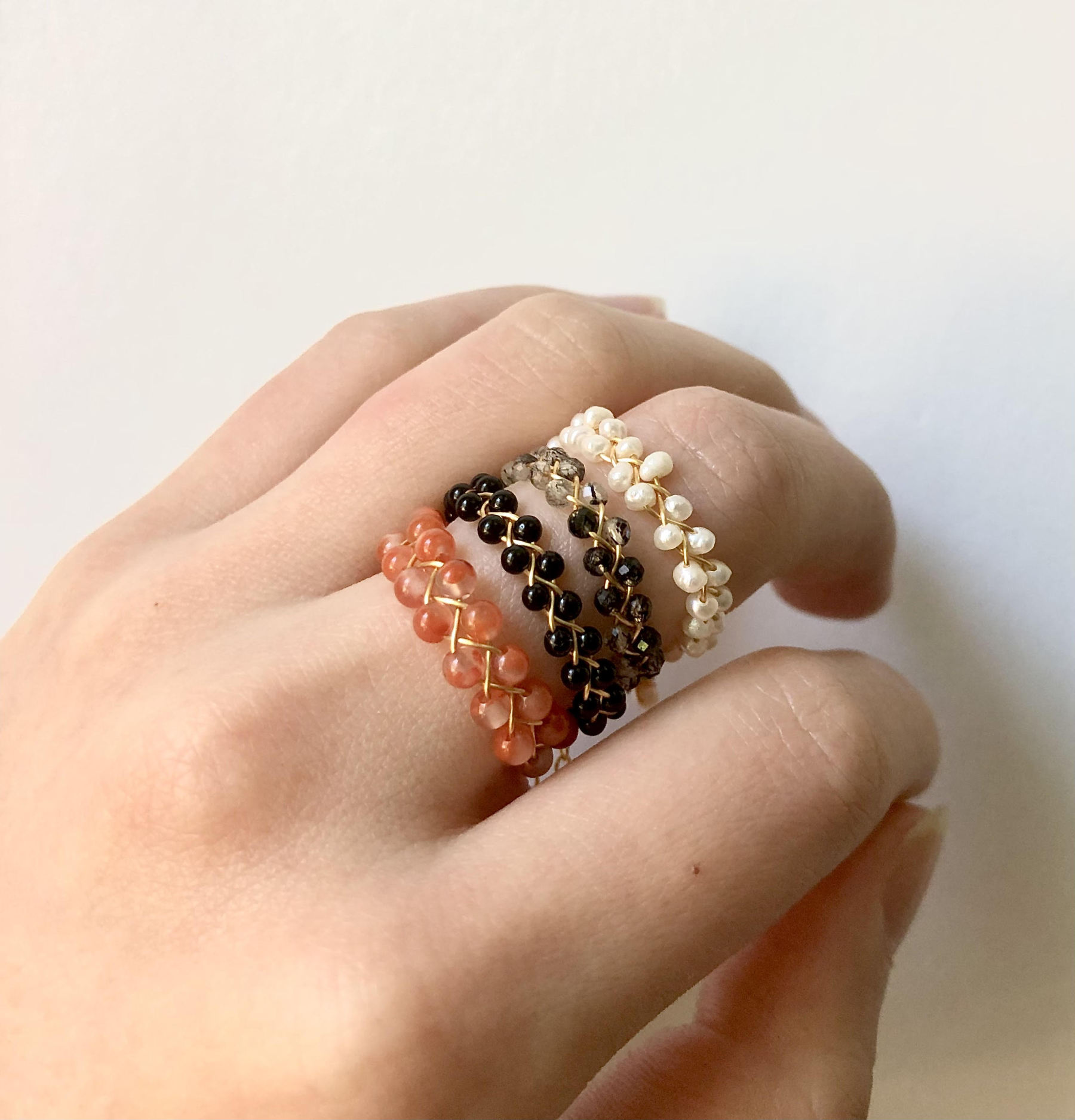 Gemstone Woven Ring-likayjewel