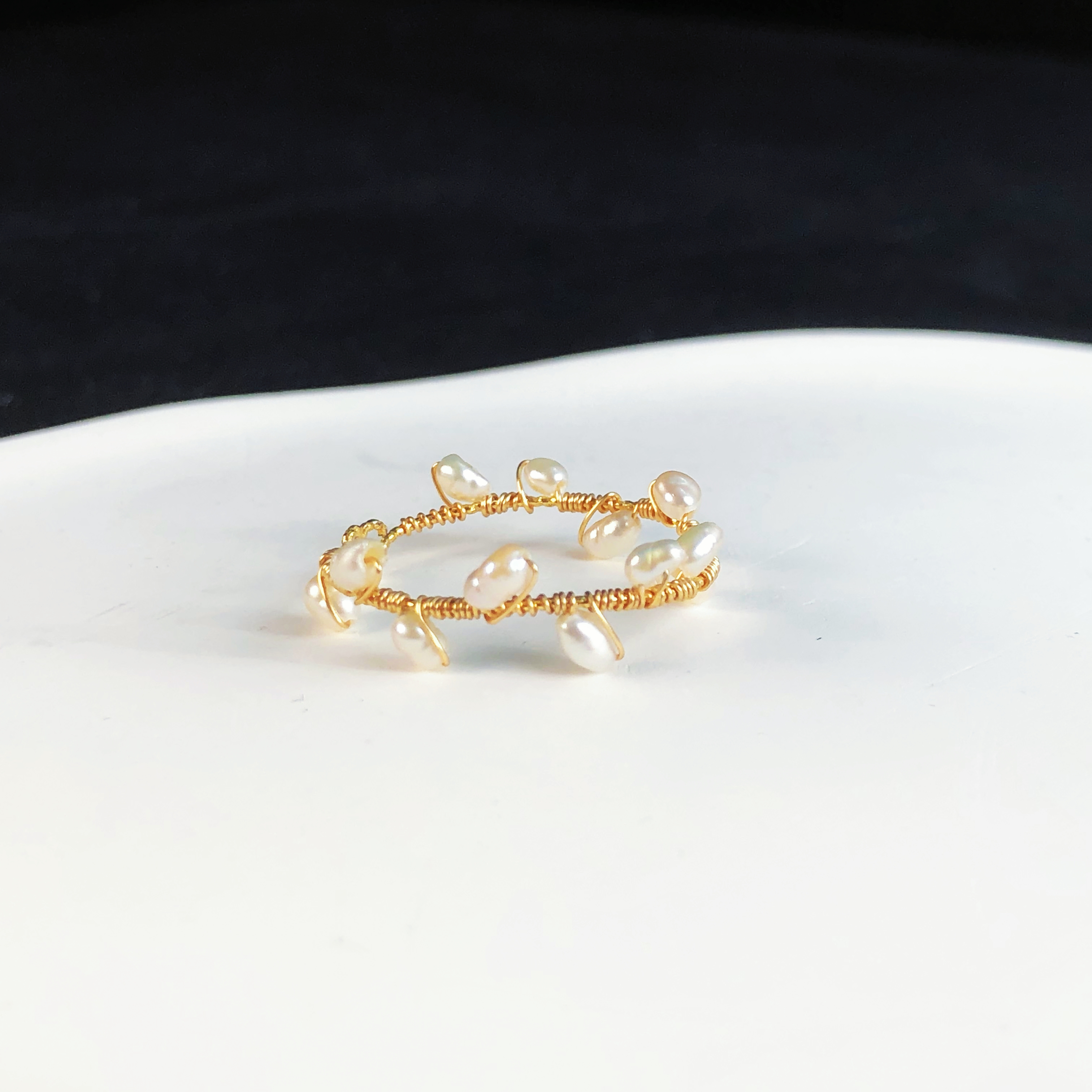 Mini Pearls Woven Ring-likayjewel