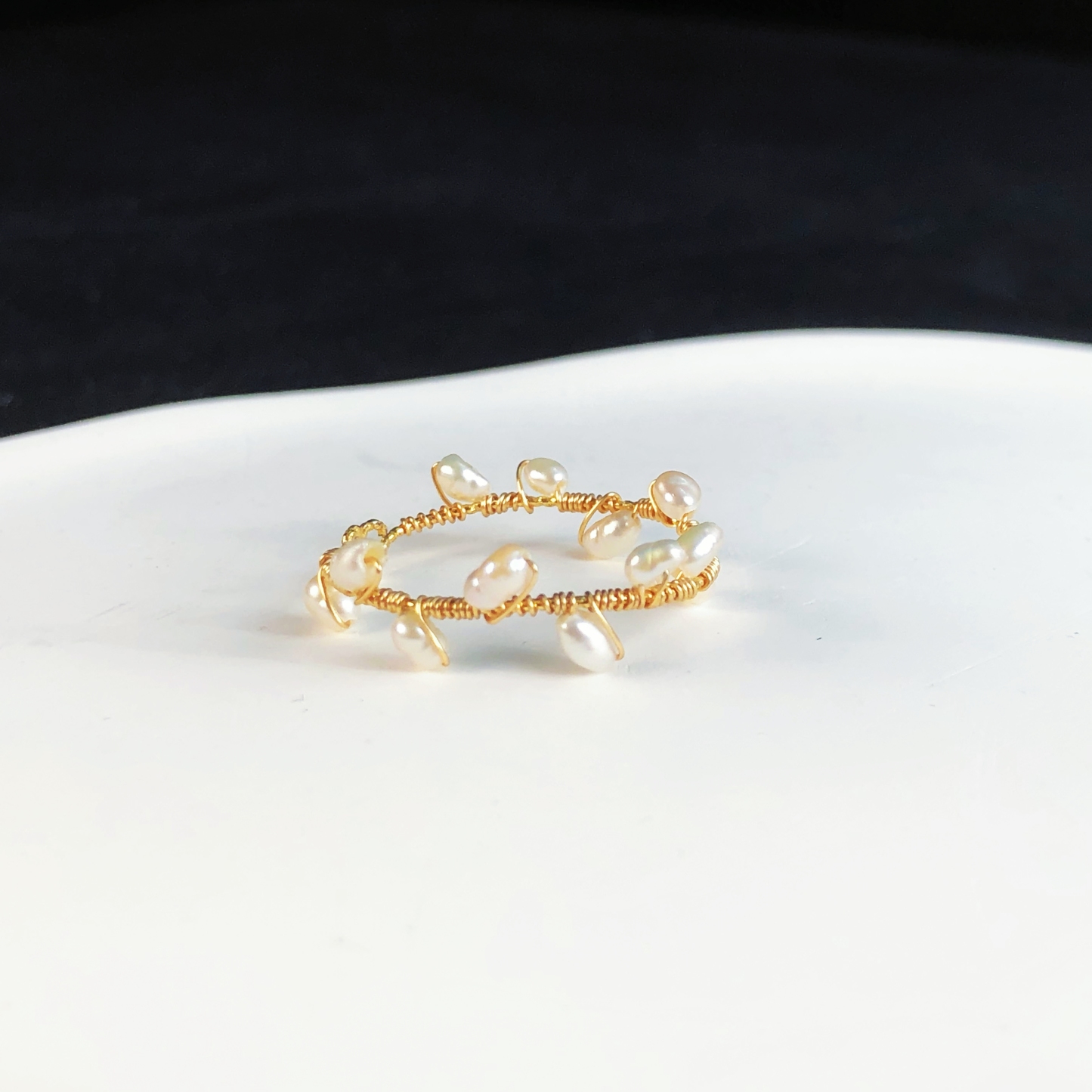 Mini Pearls Woven Ring-likayjewel