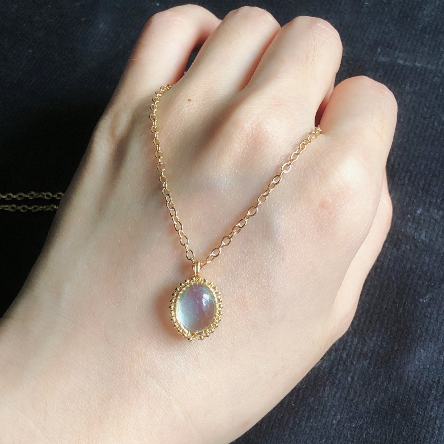 Oval Aquamarine Necklace-likayjewel