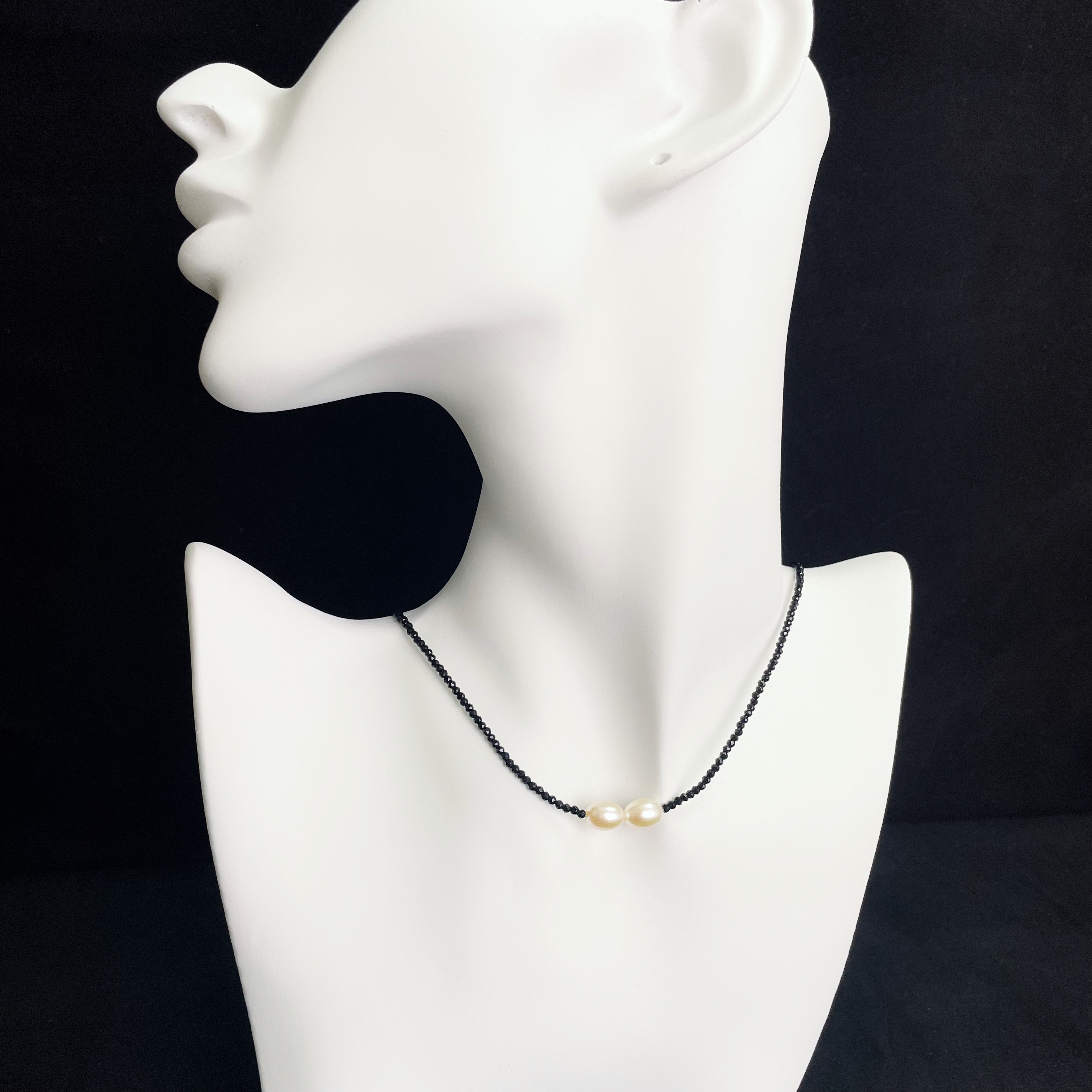 Sparkle Black Spinel and Freshwater Pearl Necklace