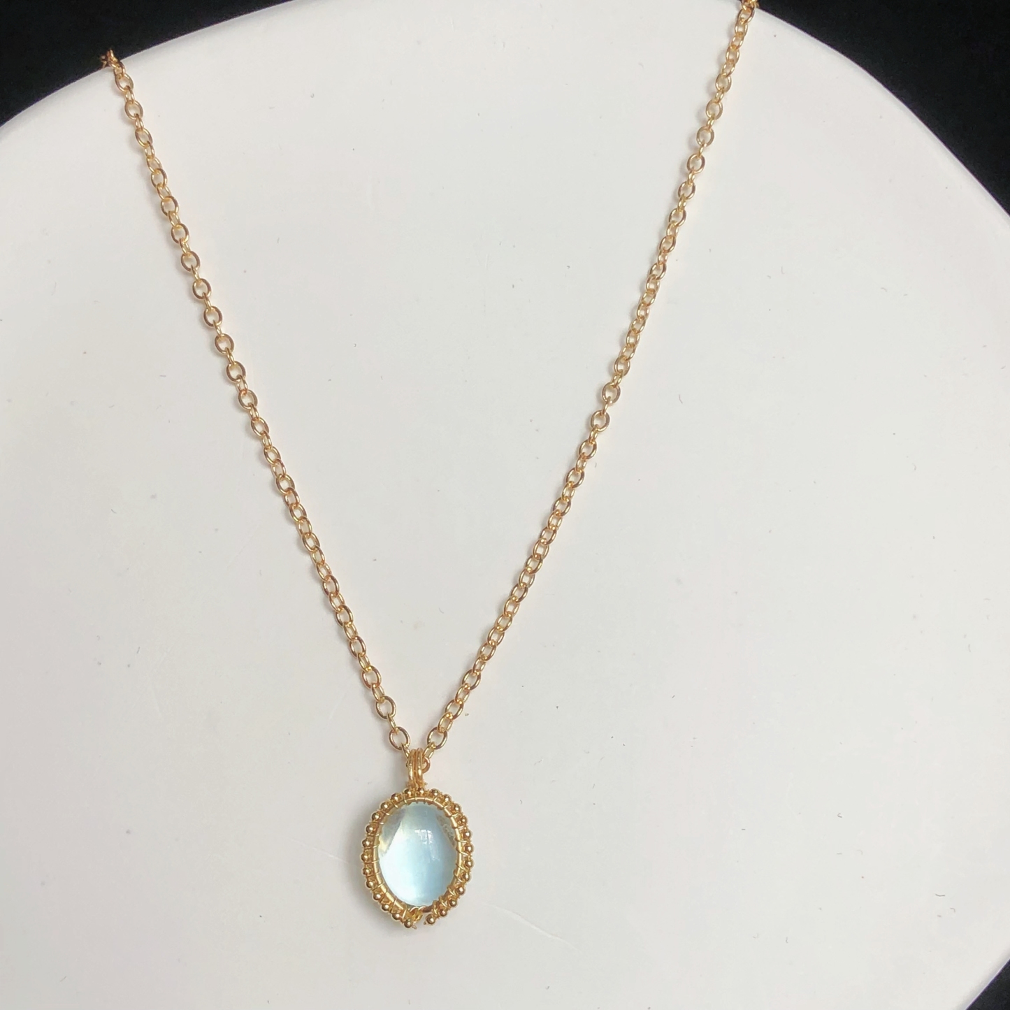 Oval Aquamarine Necklace-likayjewel