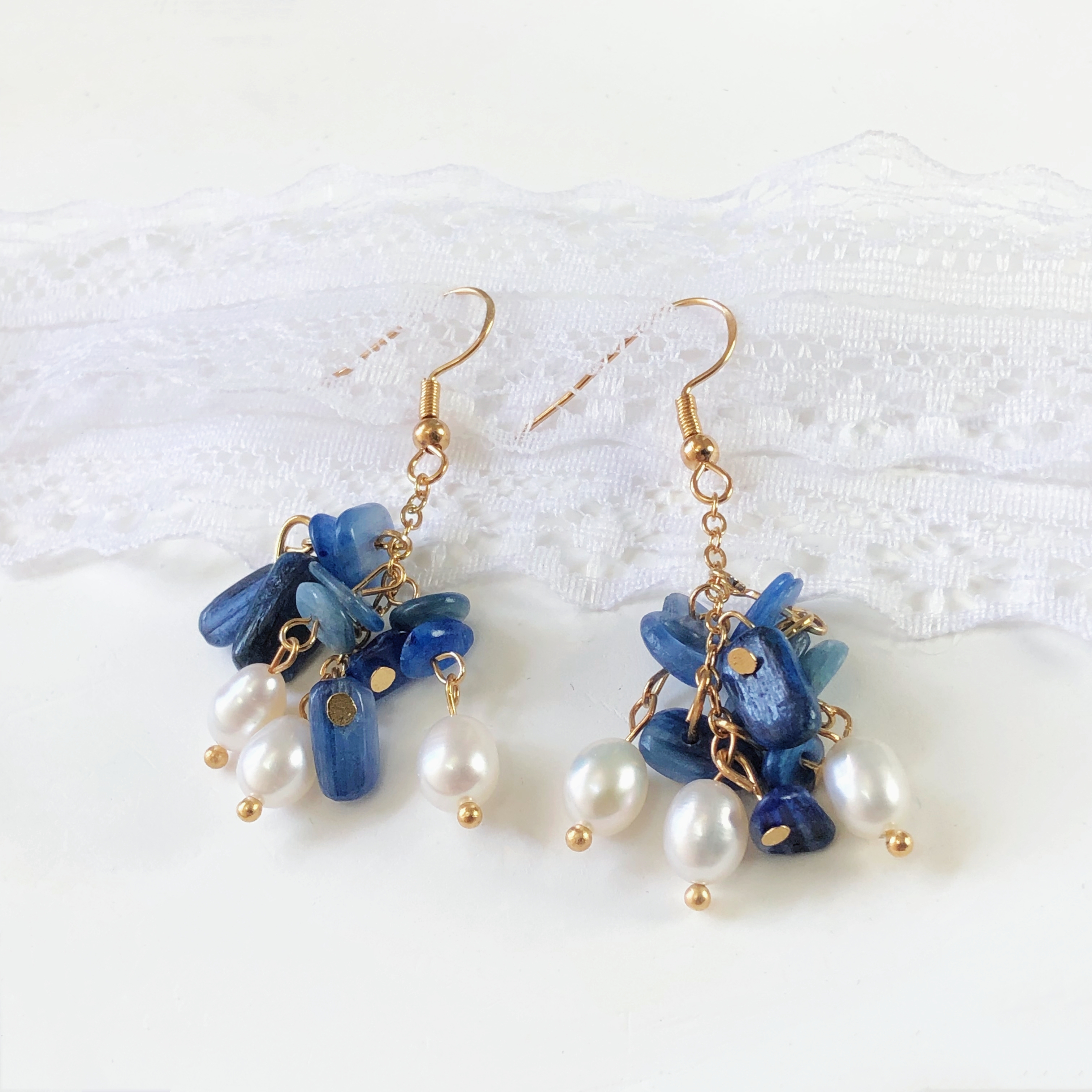 Blue Blossoms Earrings-likayjewel