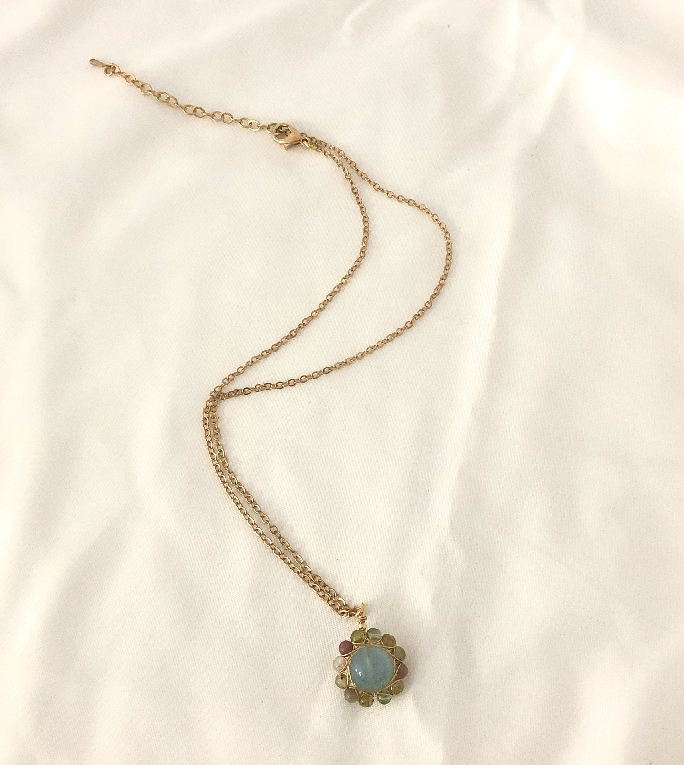 Aquamarine&Agate Necklace-likayjewel