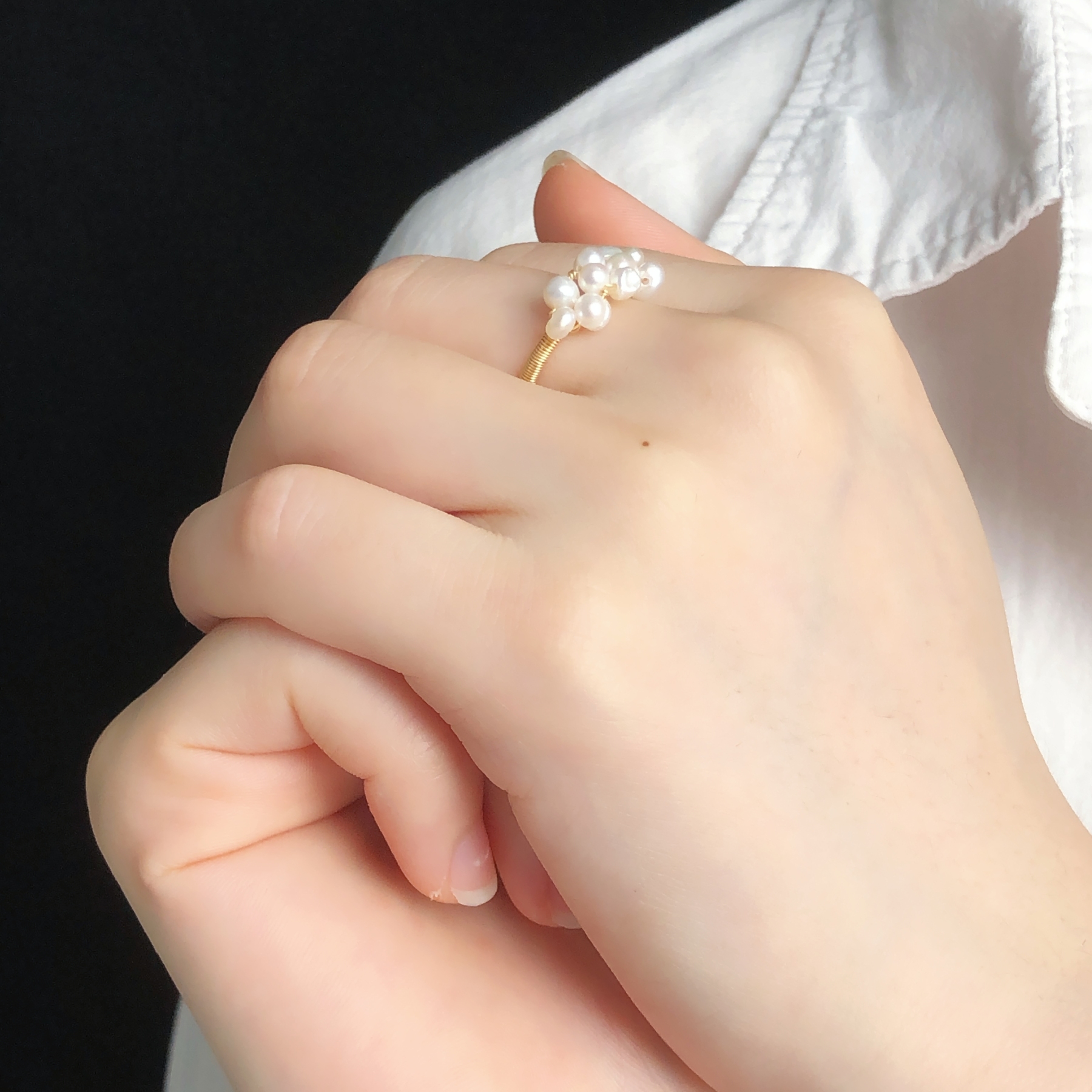 Mini Pearls Woven Ring-likayjewel