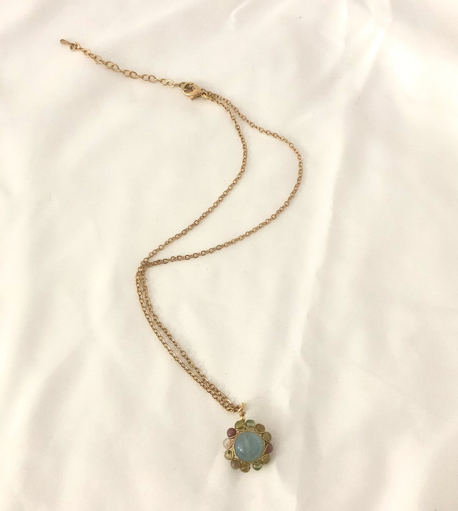 Aquamarine&Agate Necklace-likayjewel