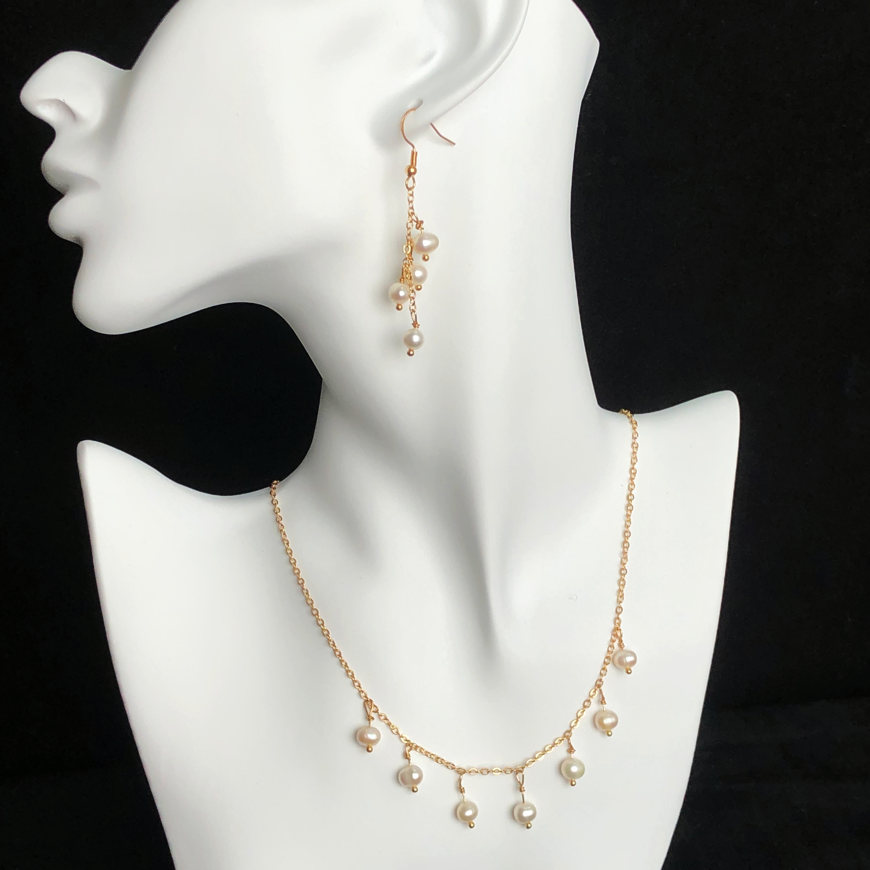 Lily of the Valley Pearl Earrings-likayjewel