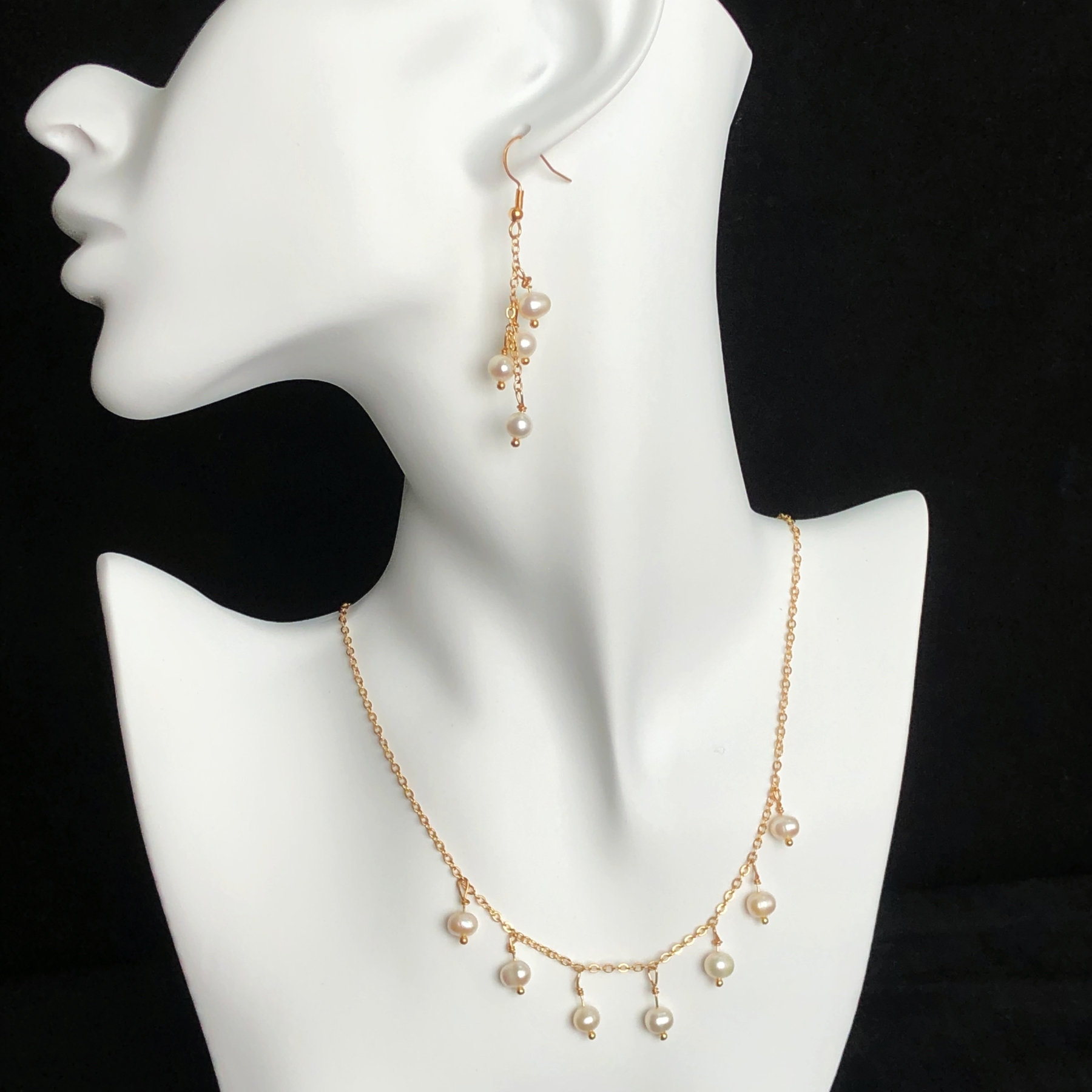 Lily of the Valley Pearl Earrings-likayjewel