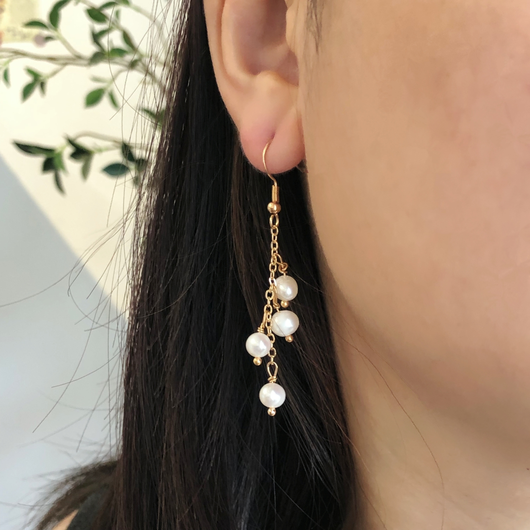 Lily of the Valley Pearl Earrings-likayjewel