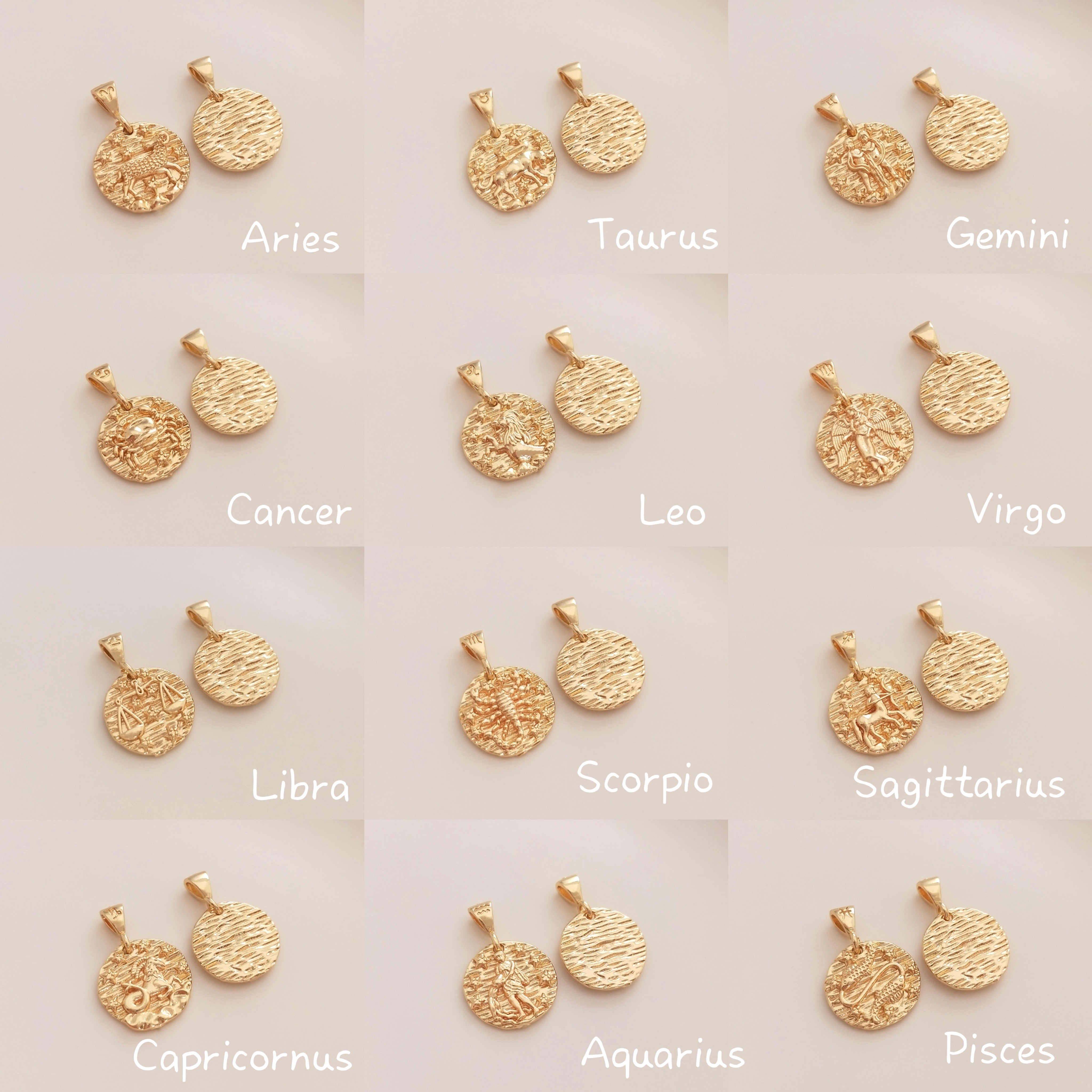 12 Constellations Zodiac Necklace with 7 Chakra Stones-likayjewel