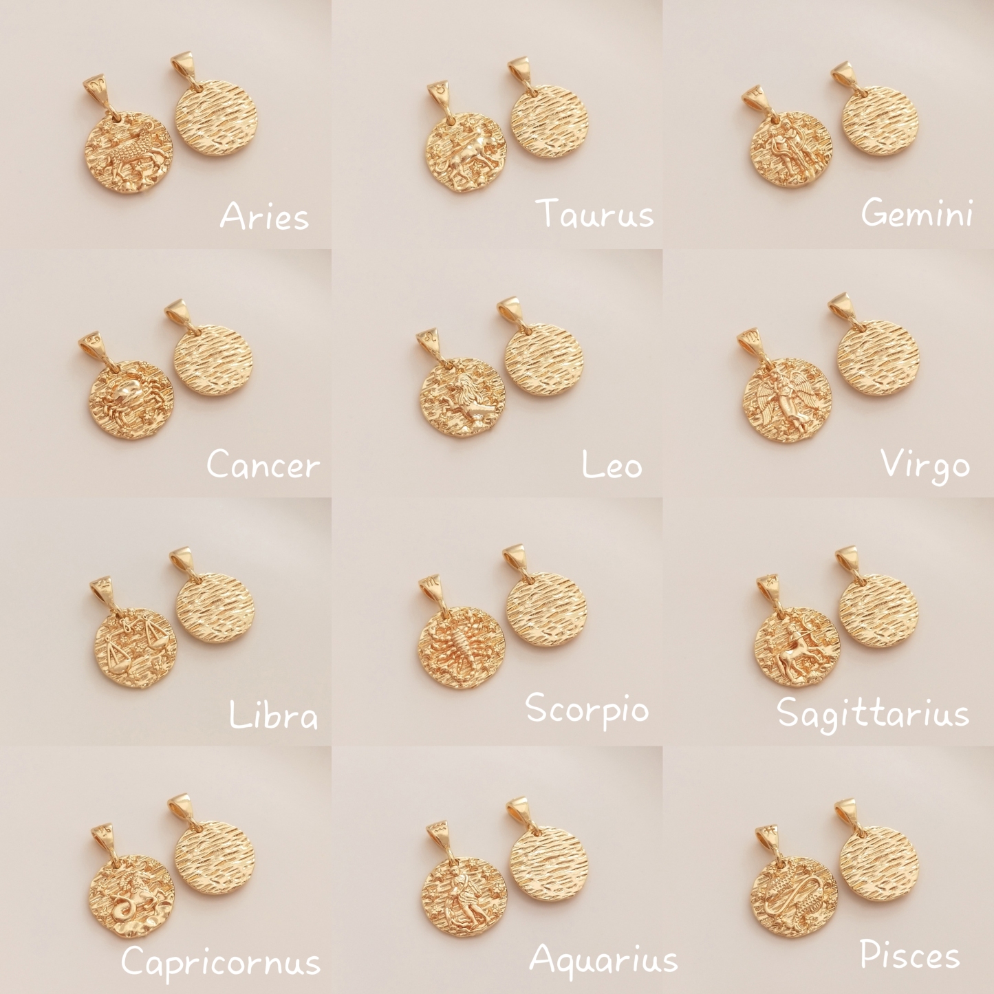 12 Constellations Zodiac Necklace with 7 Chakra Stones-likayjewel