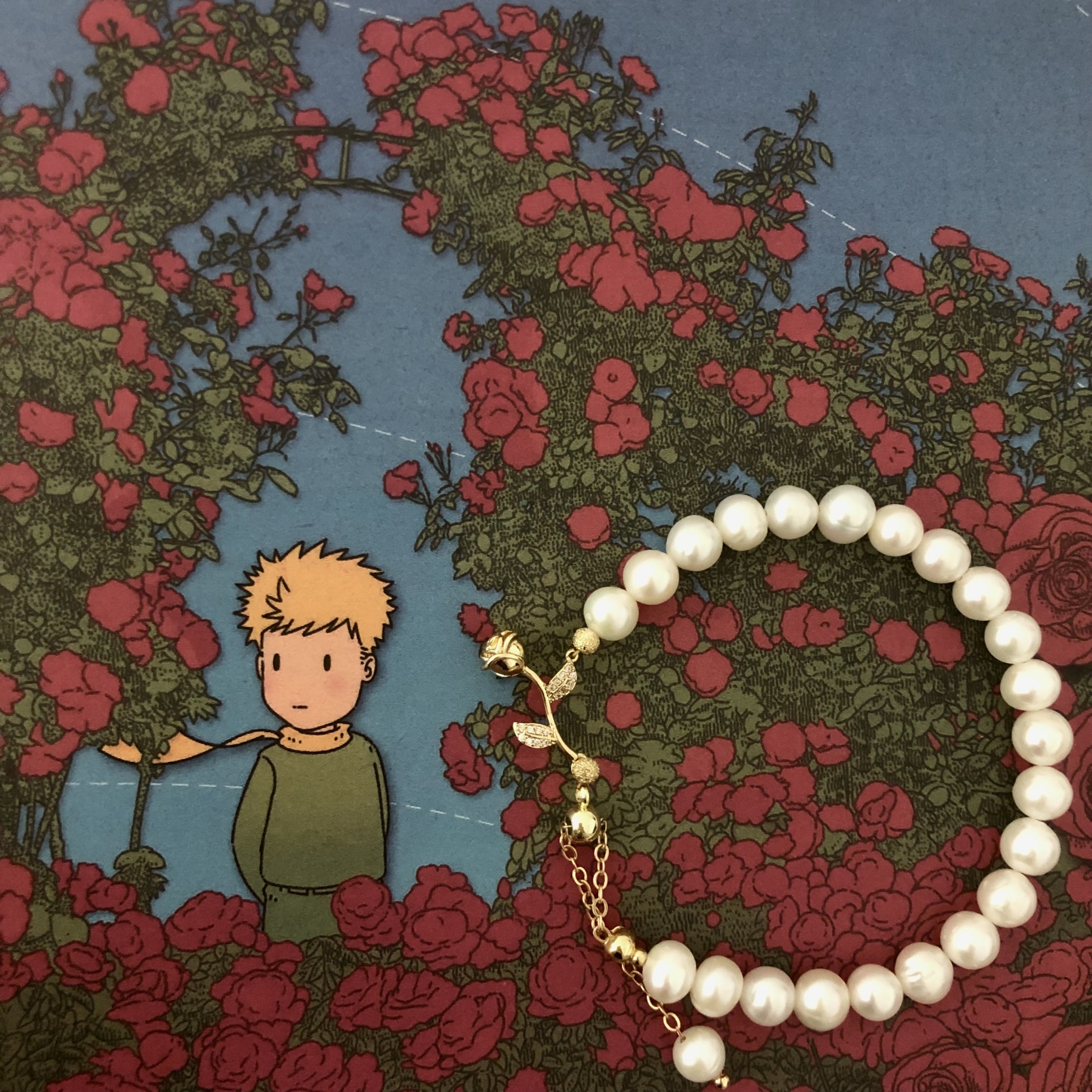 Rose and Pearl Bracelet-likayjewel