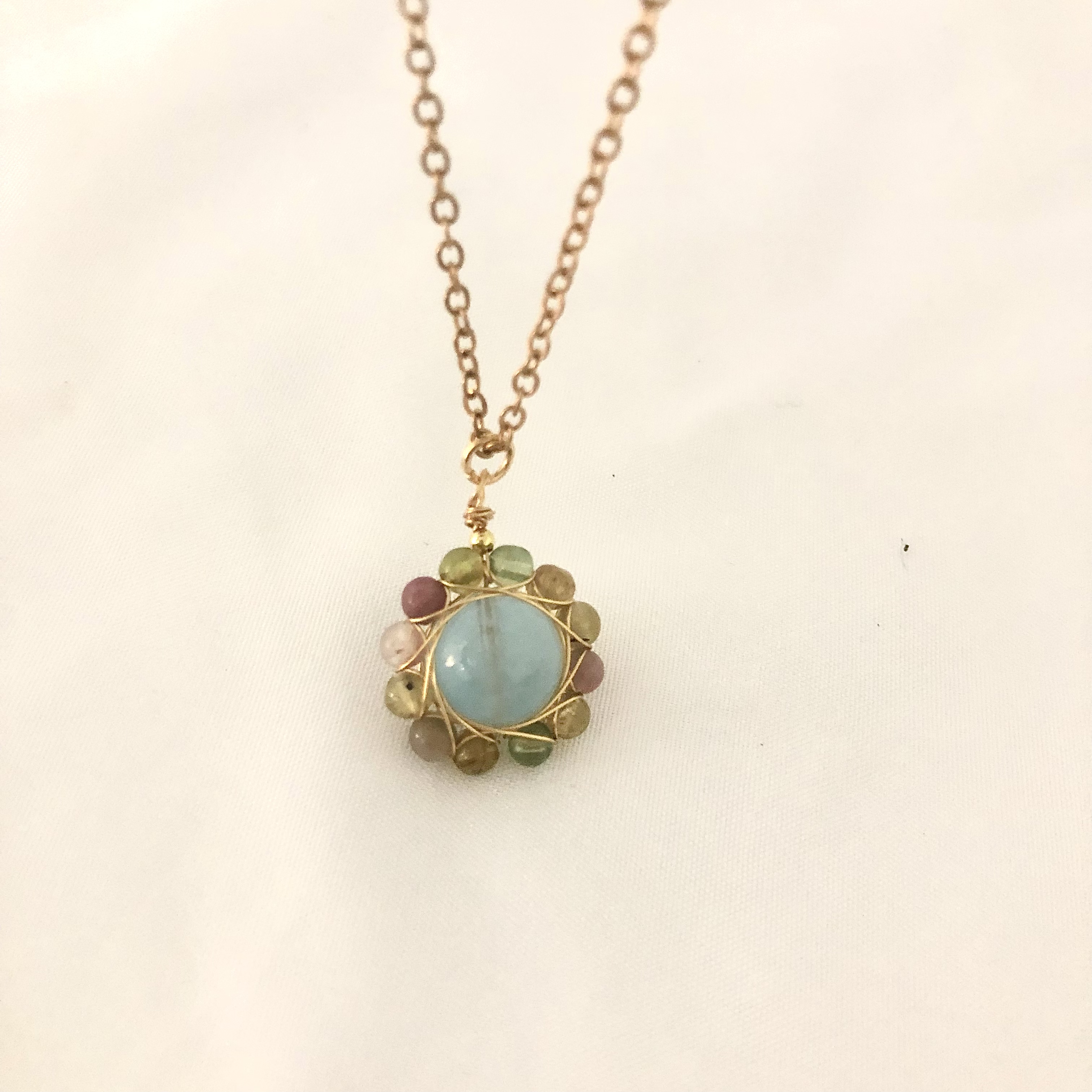Aquamarine&Agate Necklace-likayjewel