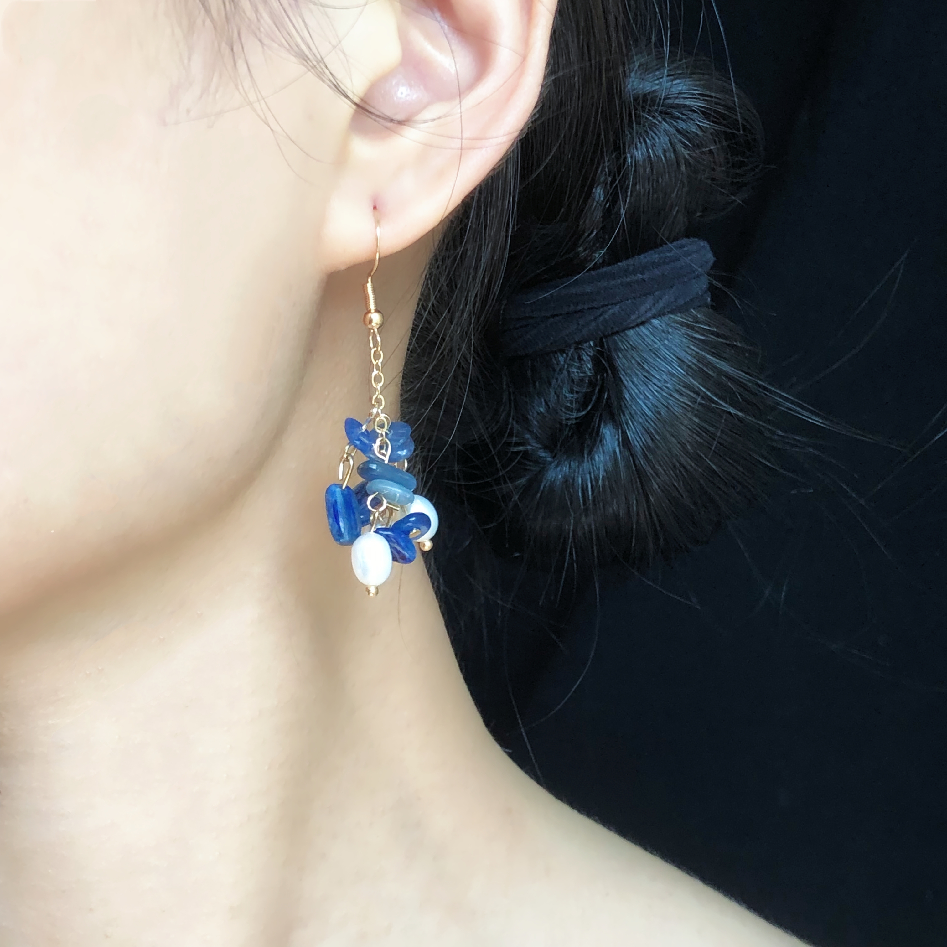 Blue Blossoms Earrings-likayjewel