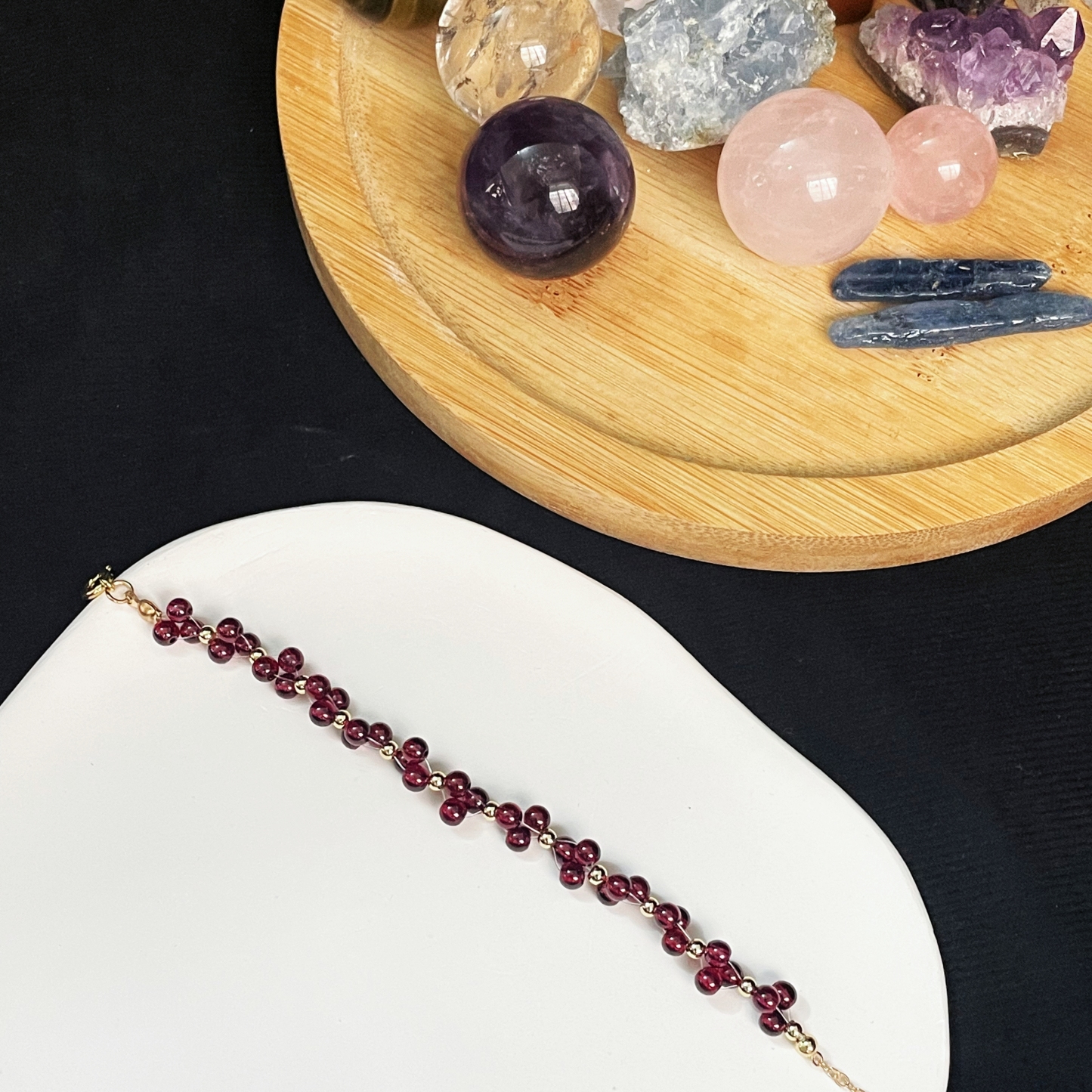 Garnet Woven Bracelet