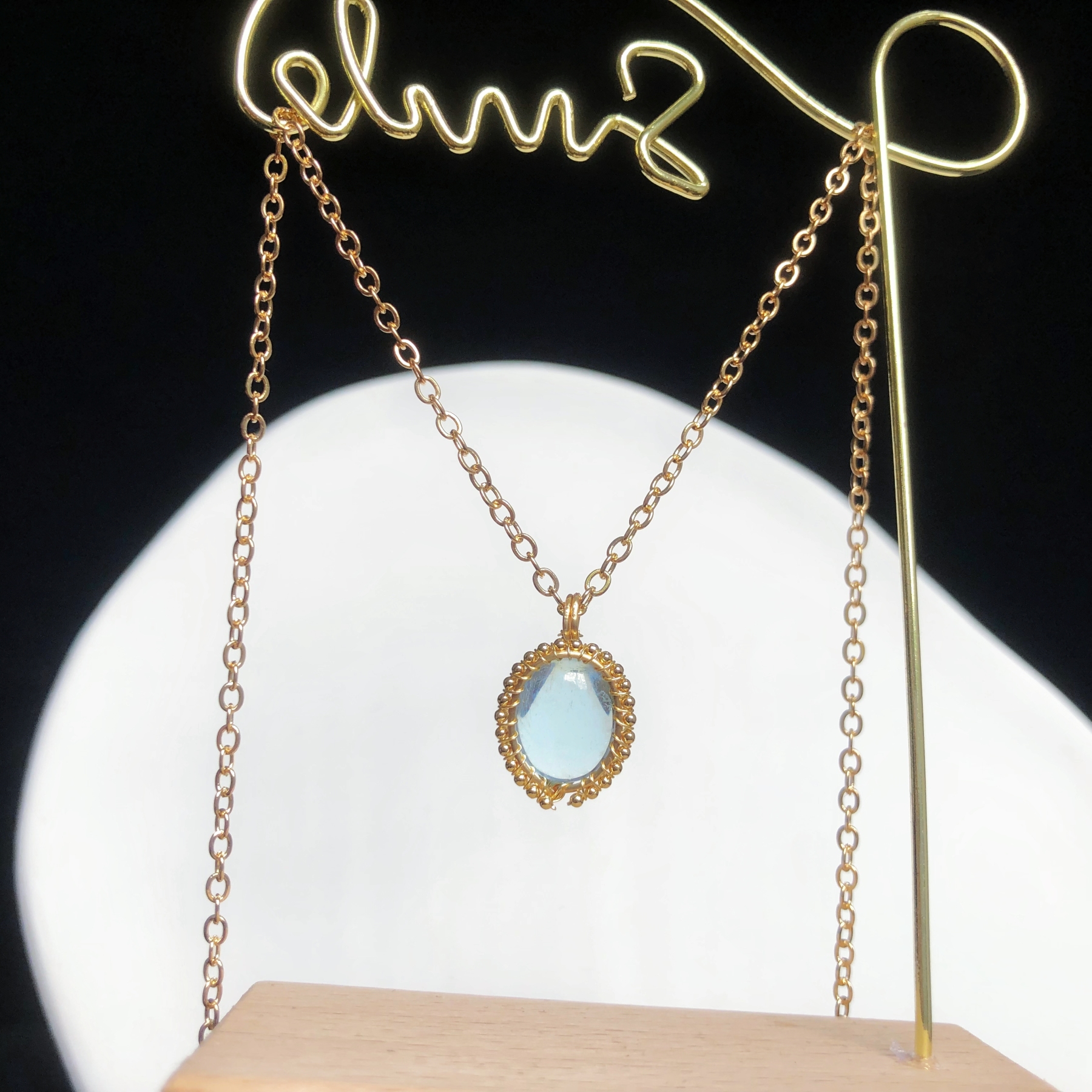 Oval Aquamarine Necklace-likayjewel