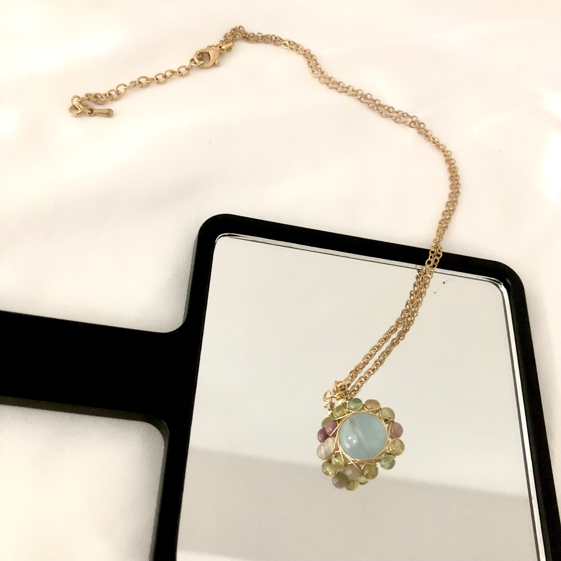 Aquamarine&Agate Necklace-likayjewel