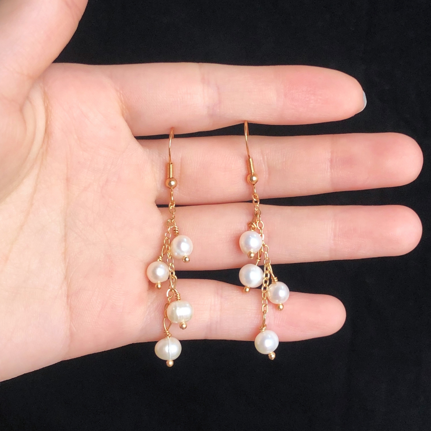 Lily of the Valley Pearl Earrings-likayjewel
