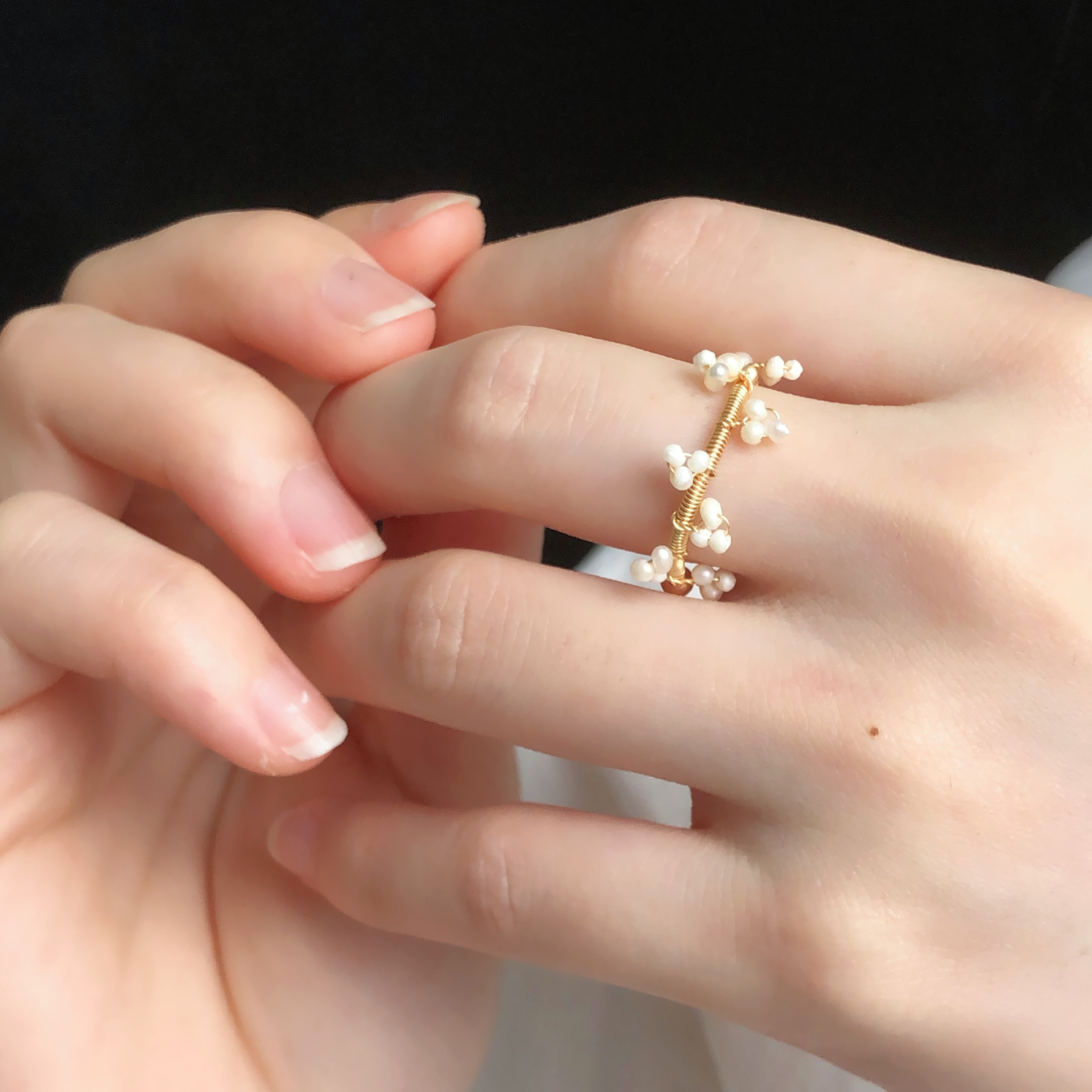 Mini Pearls Woven Ring-likayjewel