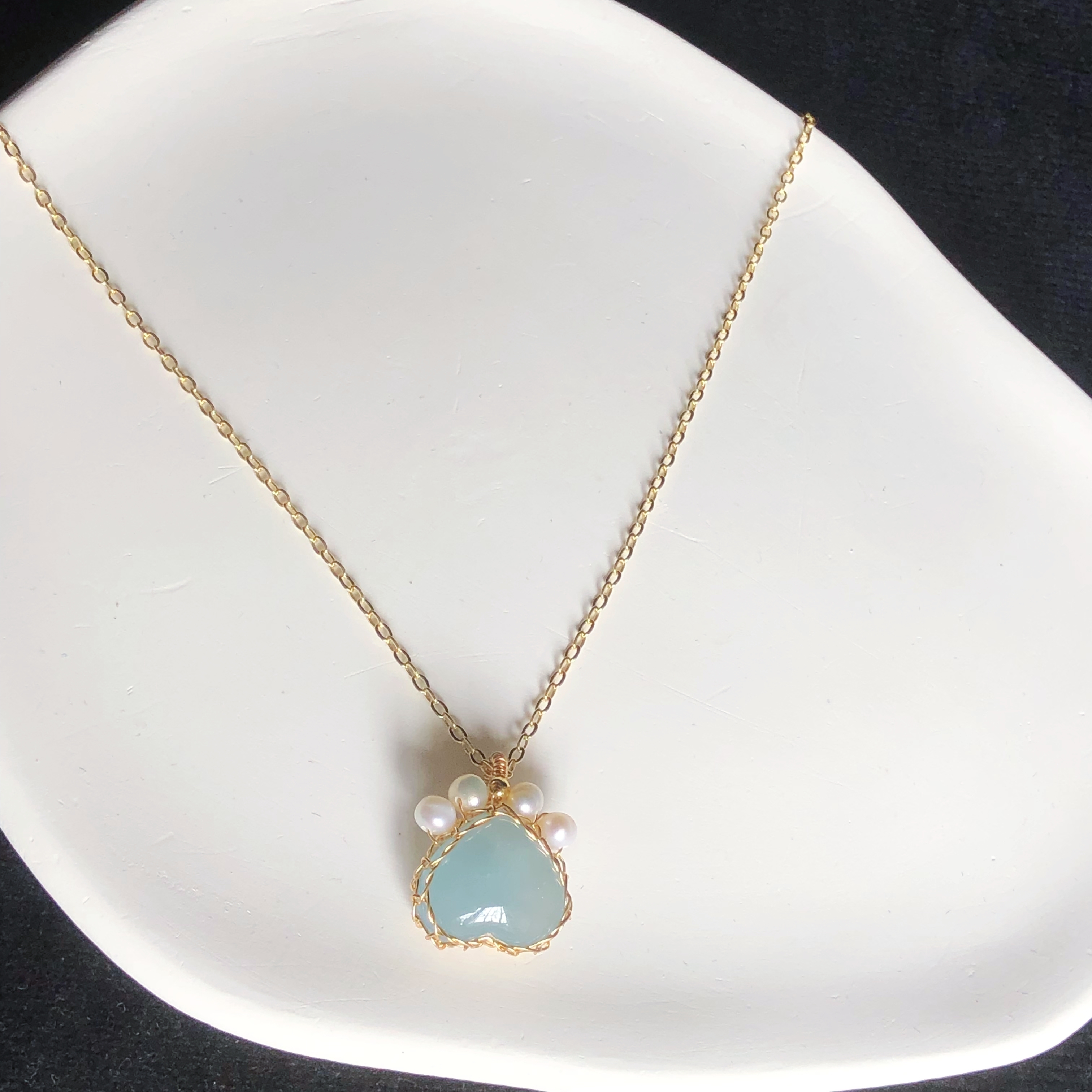 Aquamarine Cat Claw Necklace-likayjewel