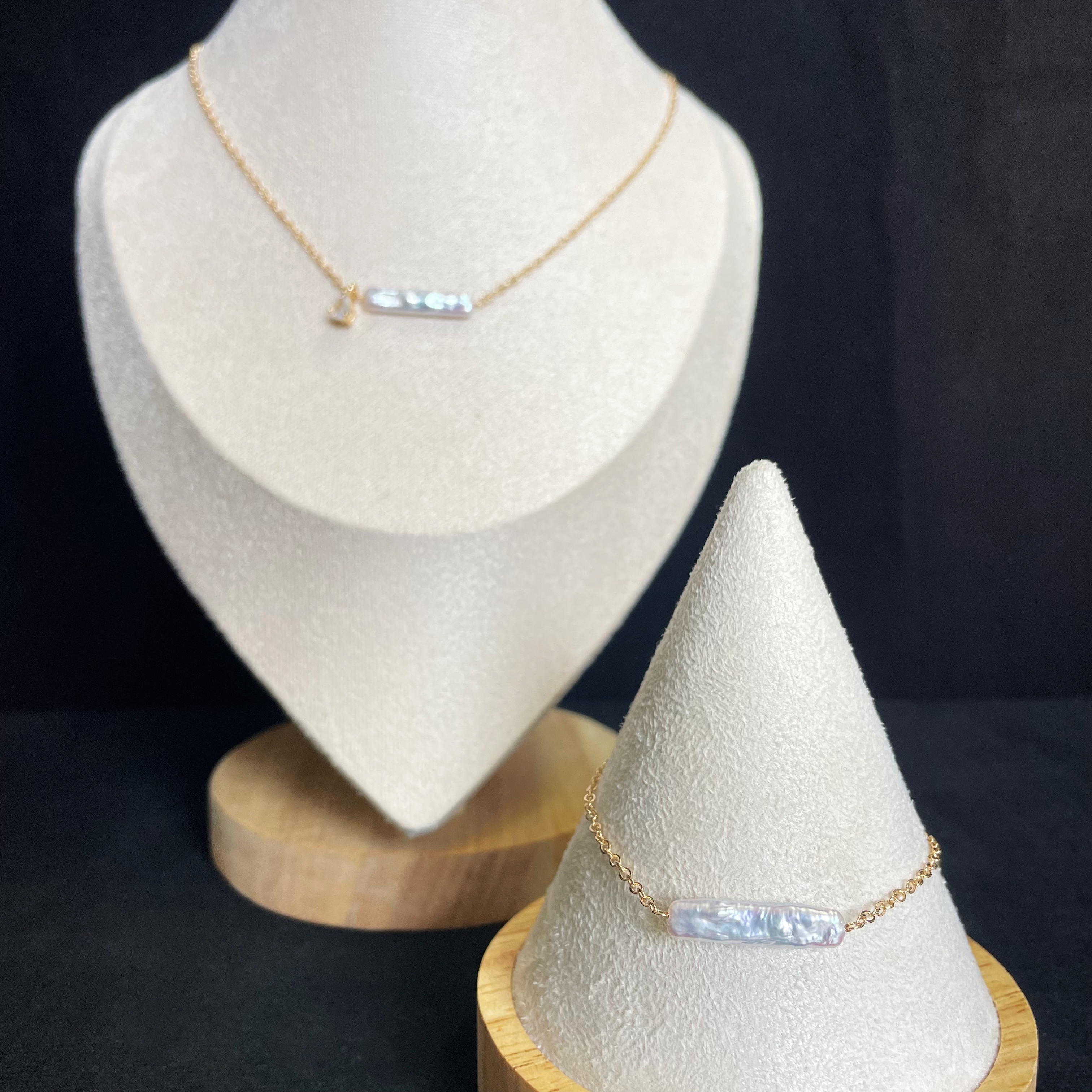 Good Luck Baroque Pearl Bar Bracelet