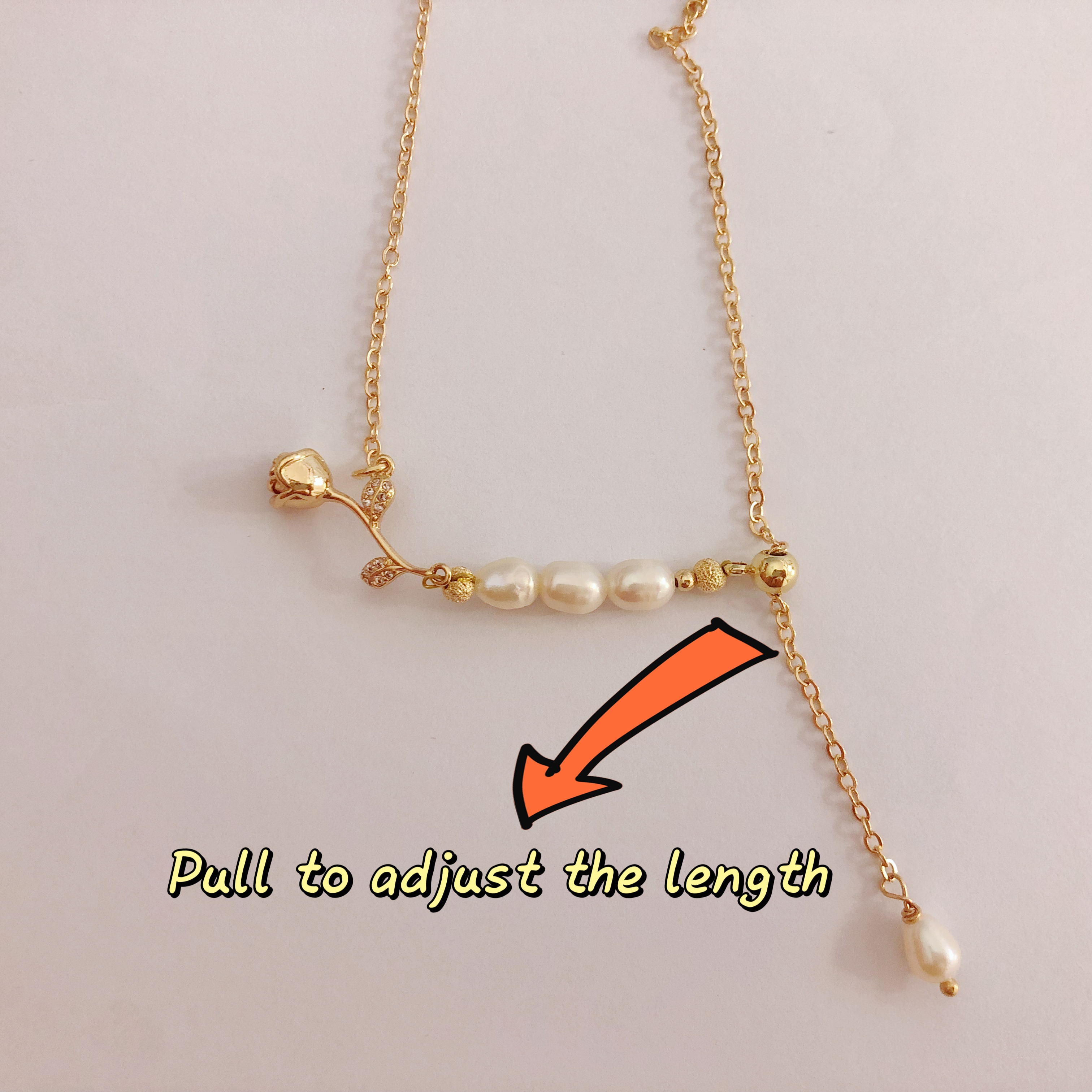 Rose and Pearl Necklace-likayjewel