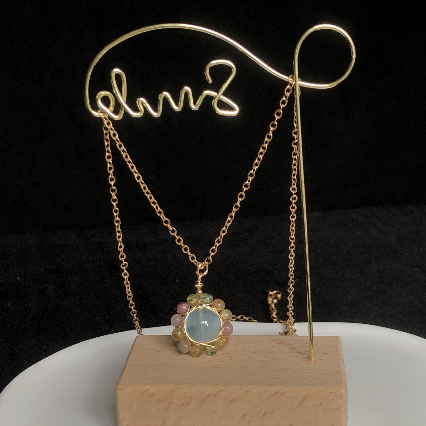 Aquamarine&Agate Necklace-likayjewel