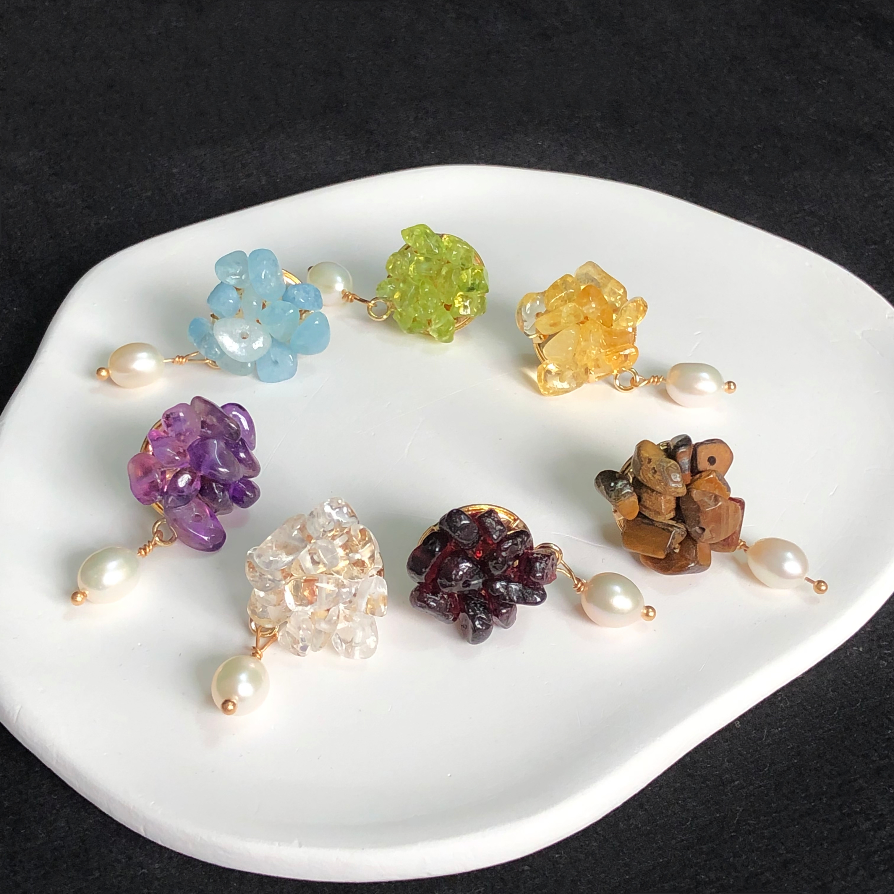 Chakra Crystal Flower Earrings-likayjewel