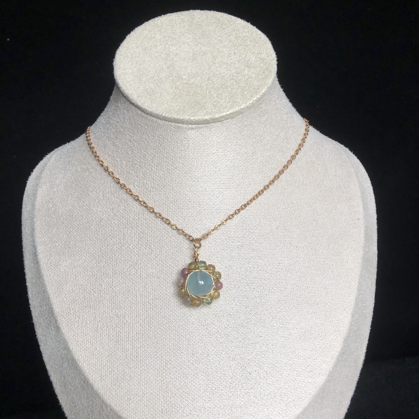 Aquamarine&Agate Necklace-likayjewel