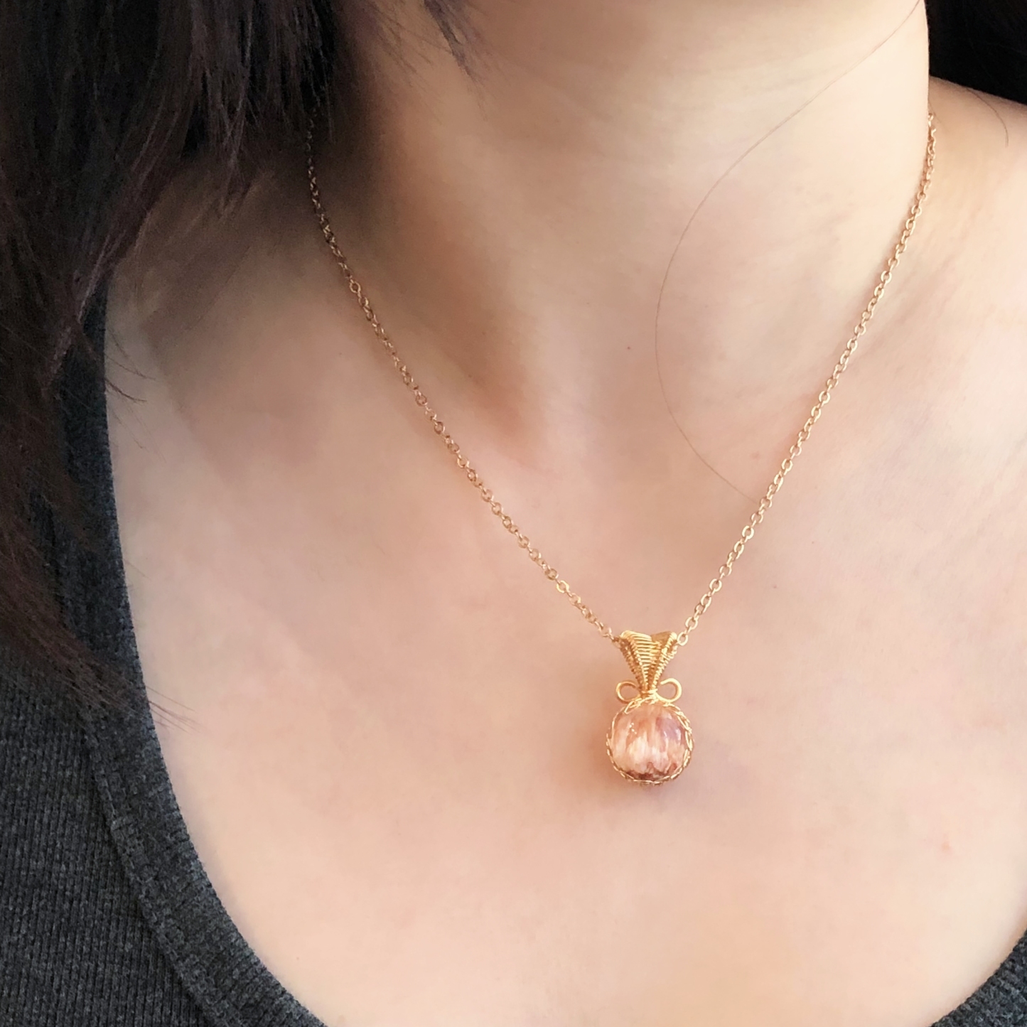 Snowflake Ghost Crystal Necklace-likayjewel