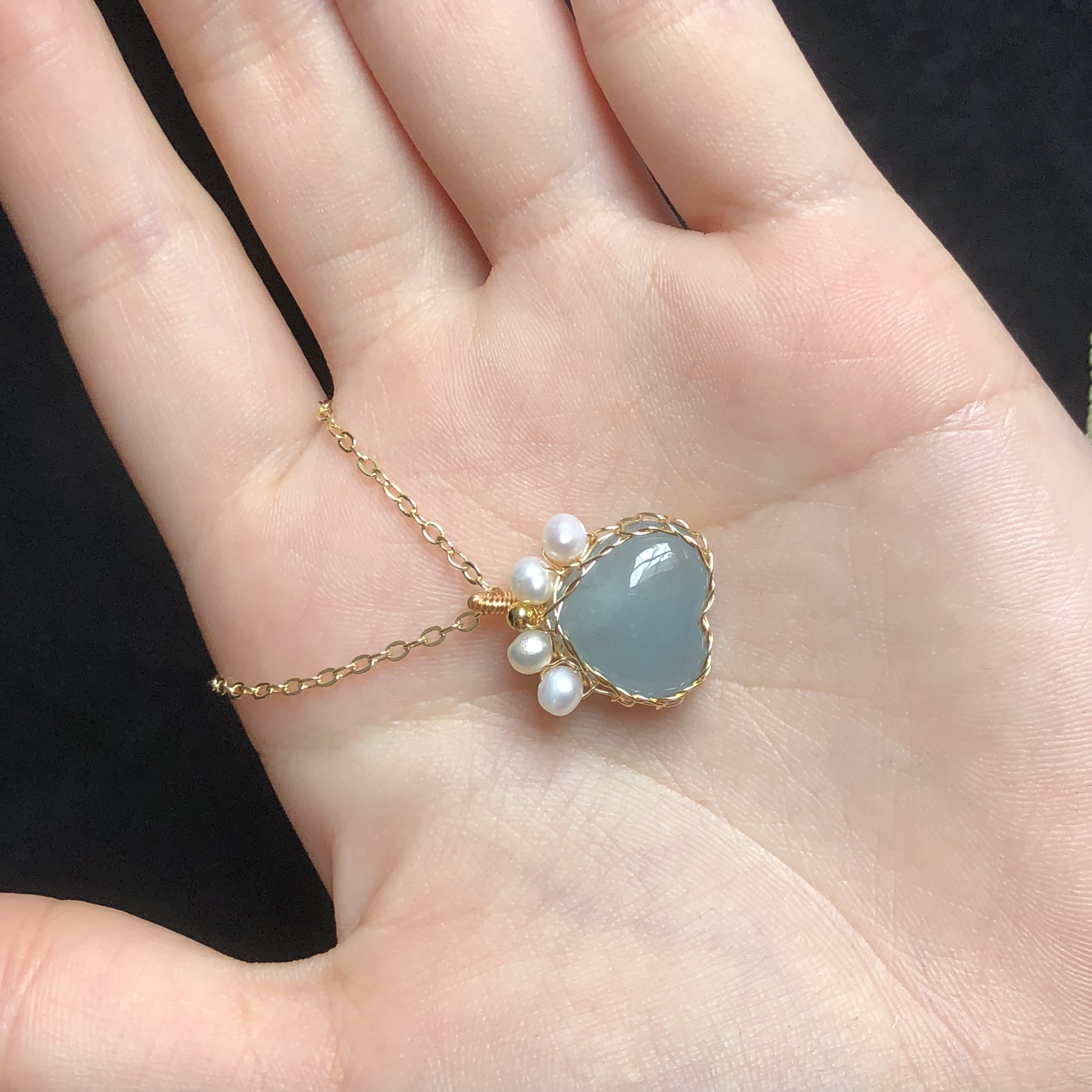 Aquamarine Cat Claw Necklace-likayjewel