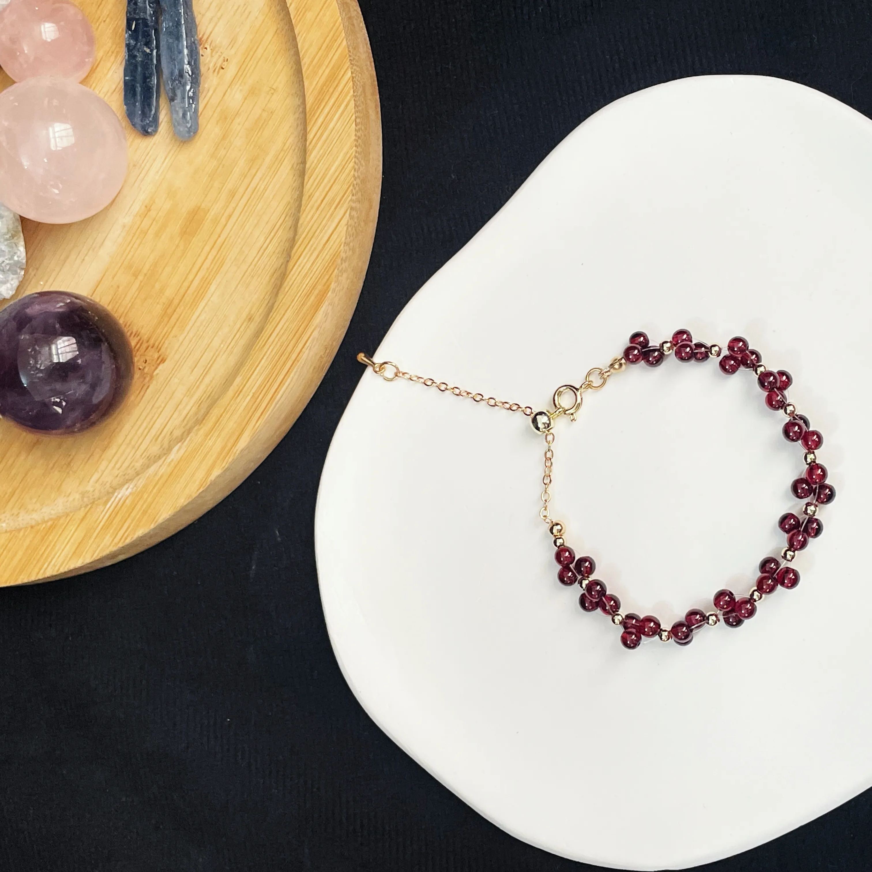Garnet Woven Bracelet