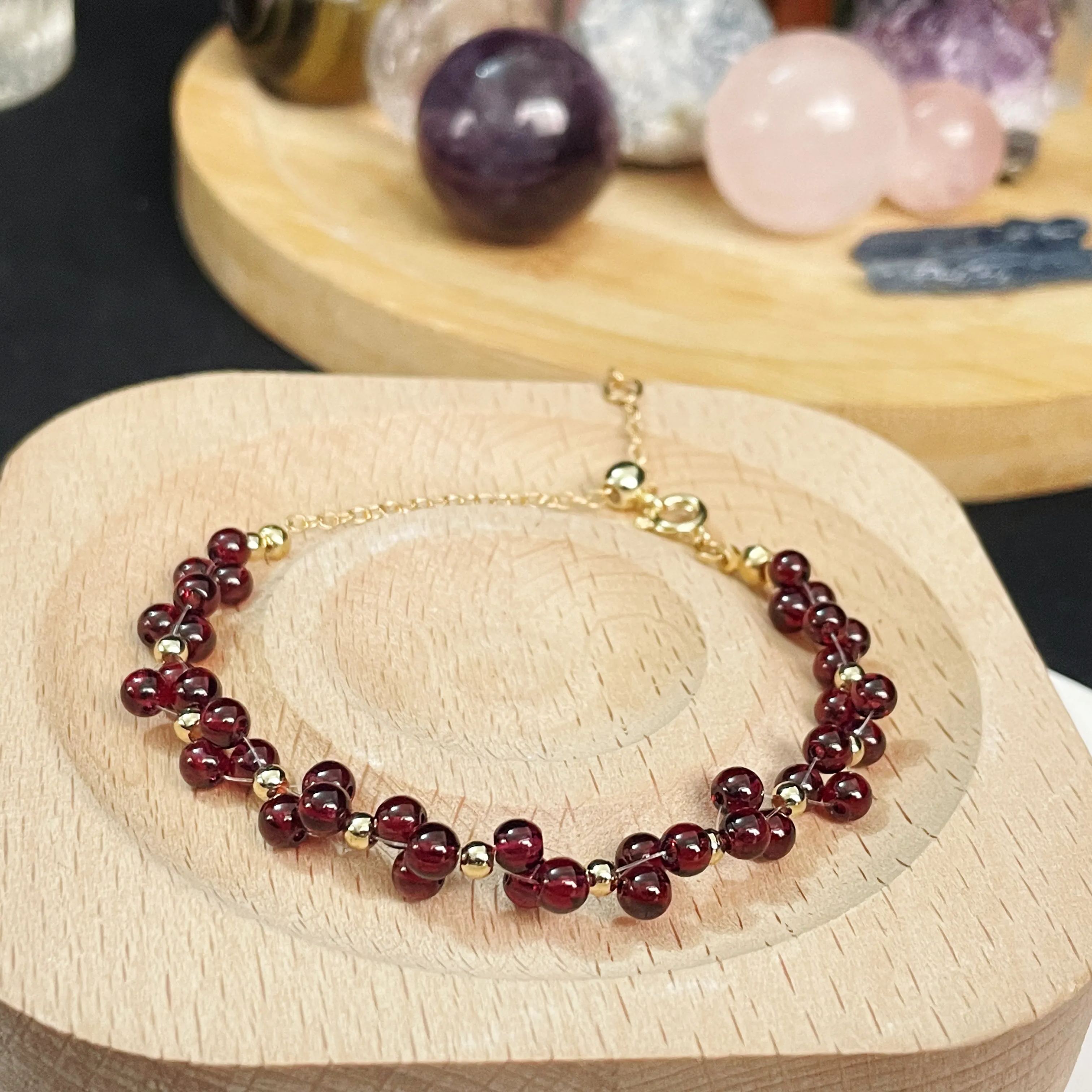 Garnet Woven Bracelet
