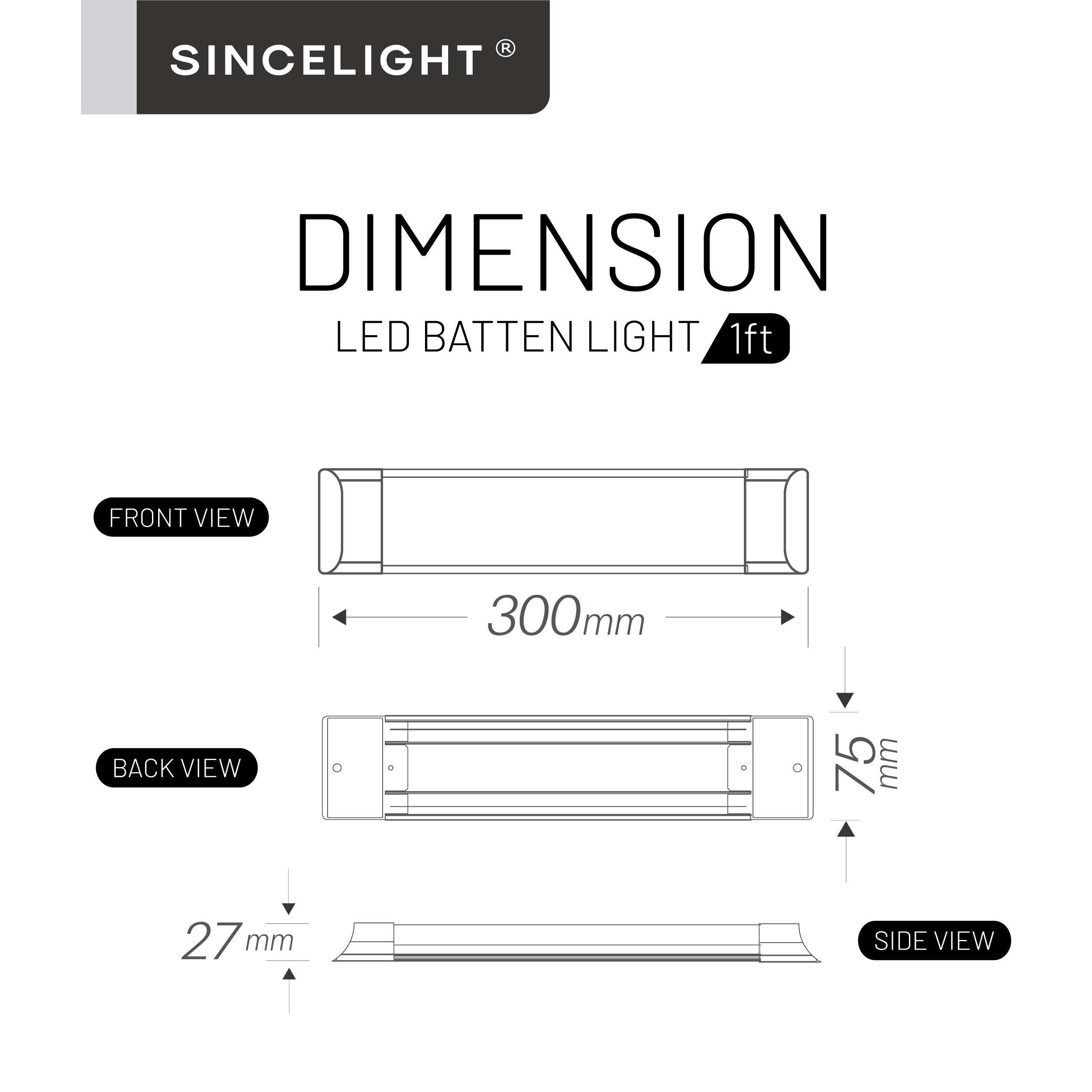 300mm led batten deals light