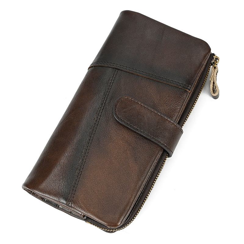 Vintage Leather Long RFID Wallet-