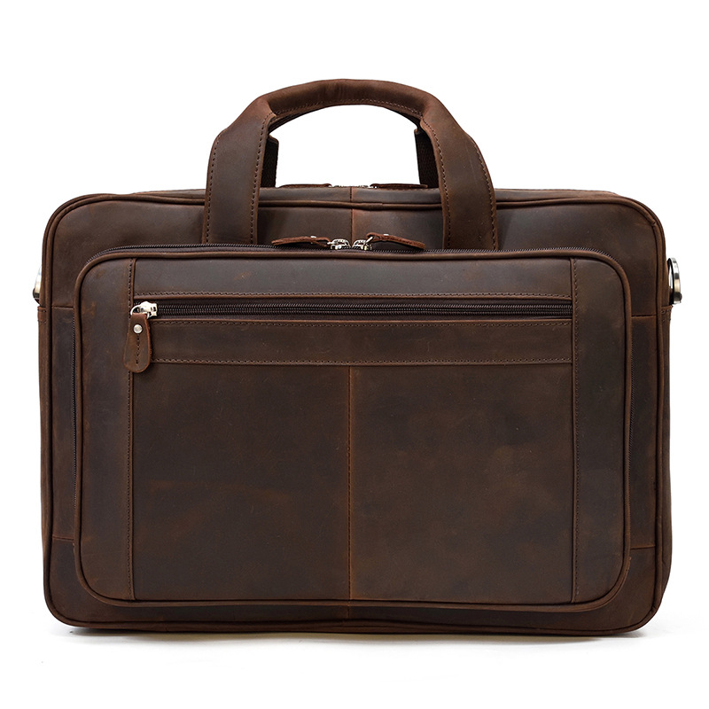 Vintage Genuine Leather Shoulder Briefcase Bag -