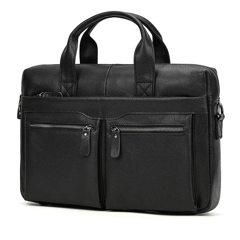Black Genuine Leather Briefcase -