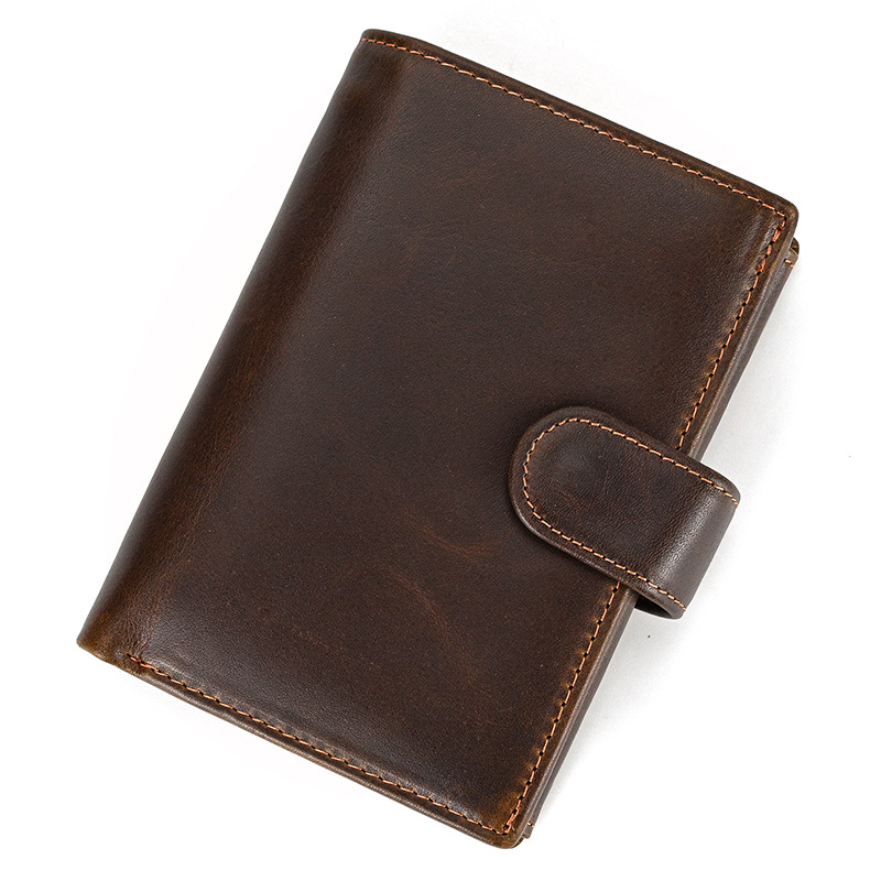 Top Grain Leather Trifold Wallet For Men-