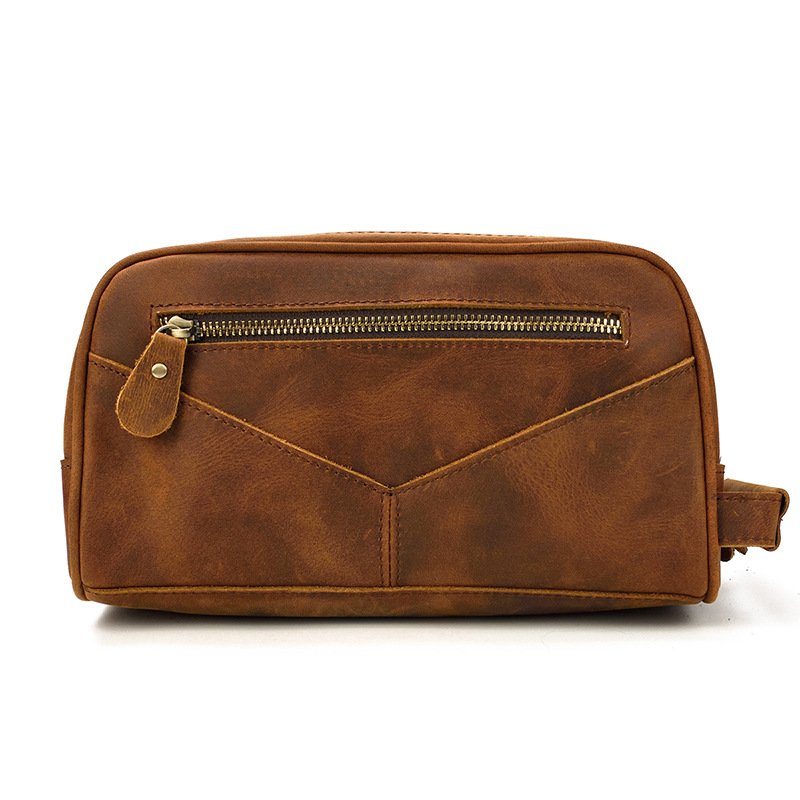 Vintage Crazy Horse Leather Toiletry Bag-