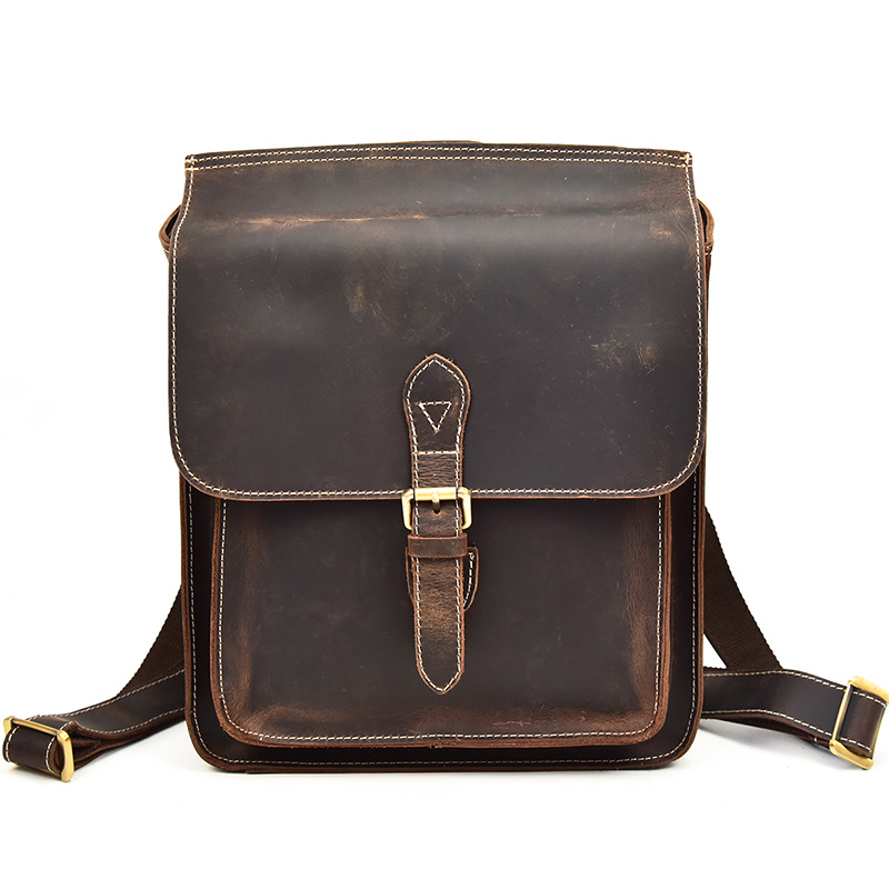 Crazy Horse Leather Flap Backpack-