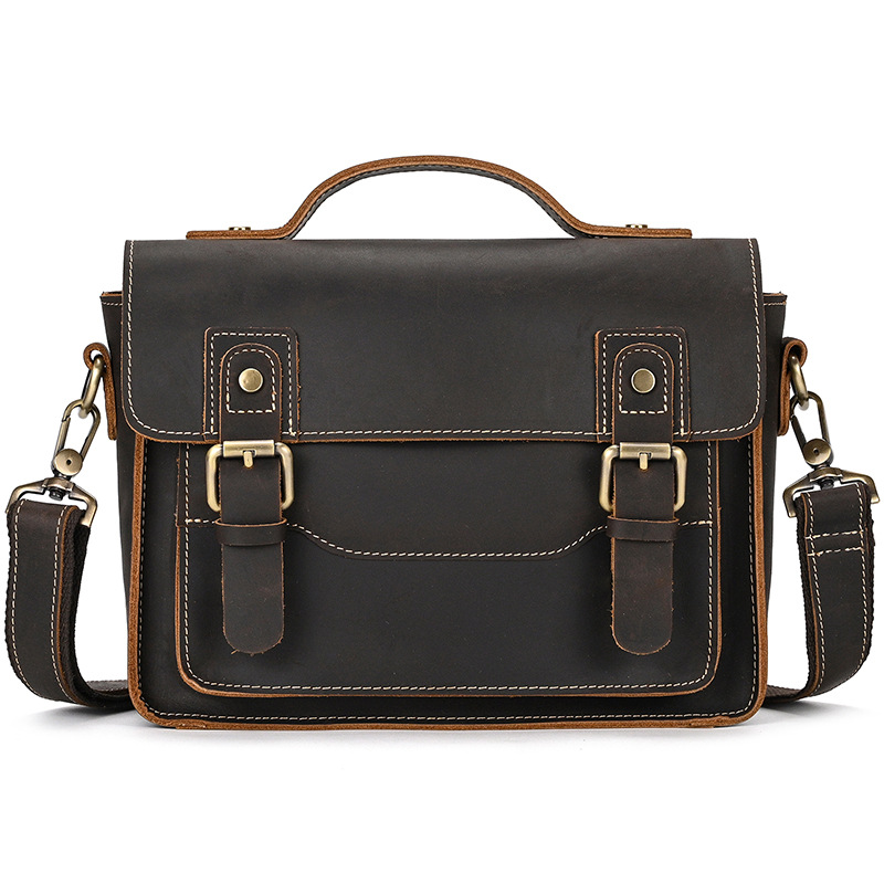 Leather Shoulder Bag Vintage Messenger Bag-