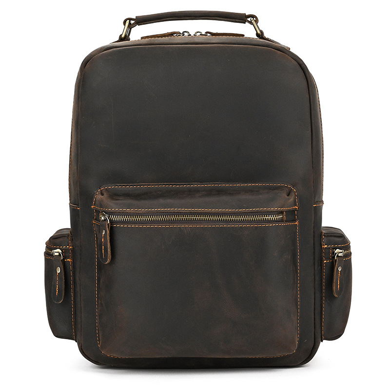 Vintage Crazy Horse Leather 14" Laptop Bag-