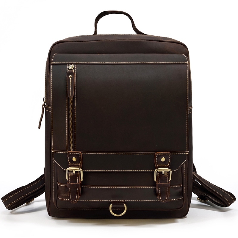 Crazy Horse Leather Flap Backpack-